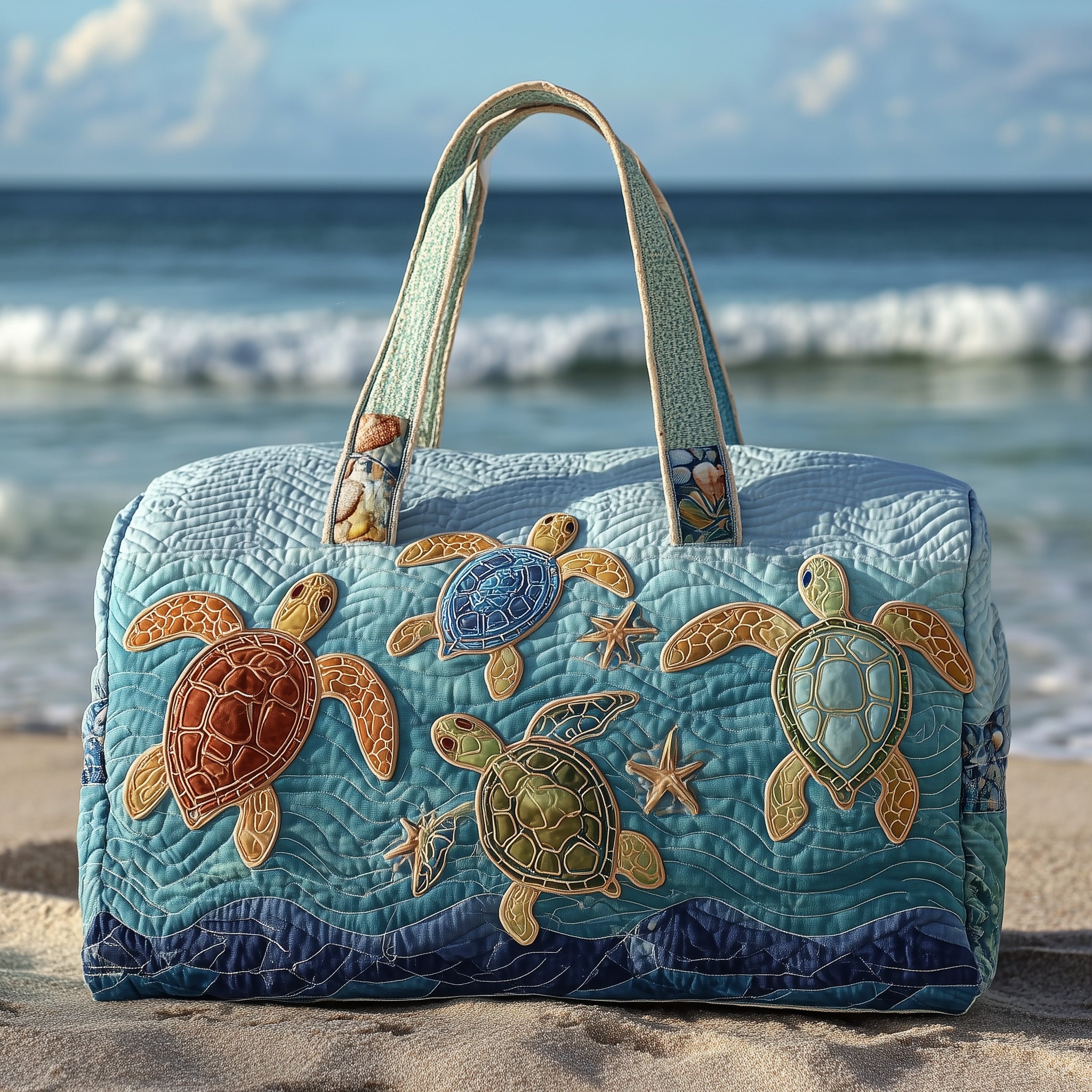 Sea Turtle Haven Quilted Duffle Bag GFTOTP10272 - Giftroza