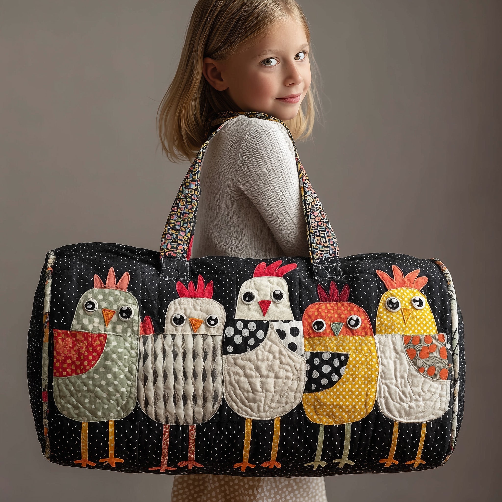 Funky Chicken Quilted Duffle Bag GFTONL5129 - Giftroza