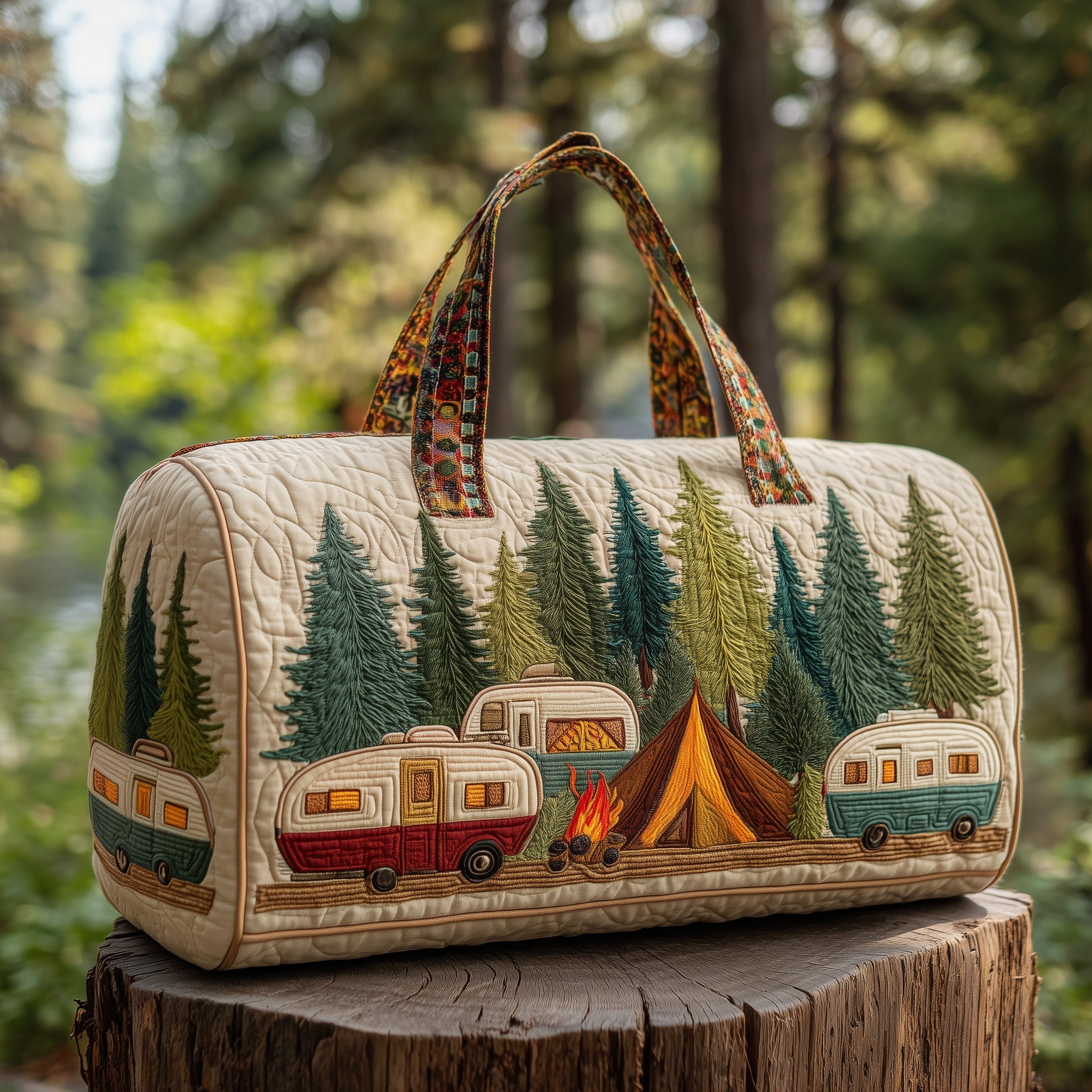 Woodland Camp Retreat Quilted Duffle Bag GFTOHD9760 - Giftroza