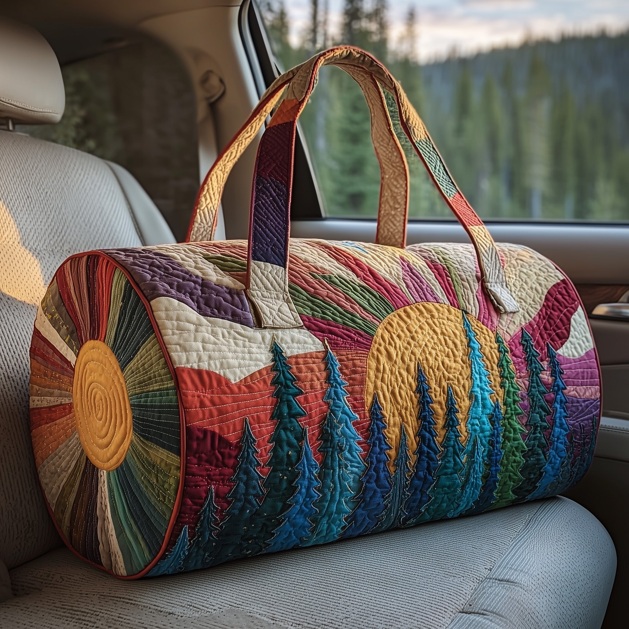 Hippie Sun Quilted Duffle Bag GFTOTP10868 - Giftroza