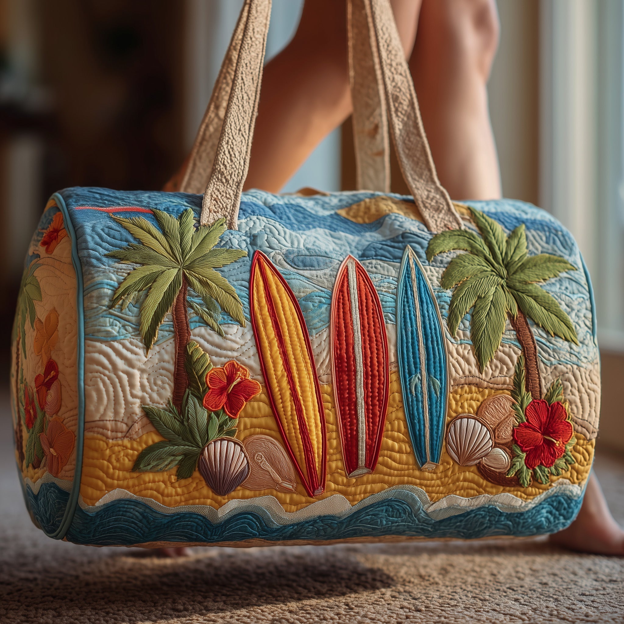 Tropical Beach Quilted Duffle Bag GFTOMA2028 - Giftroza
