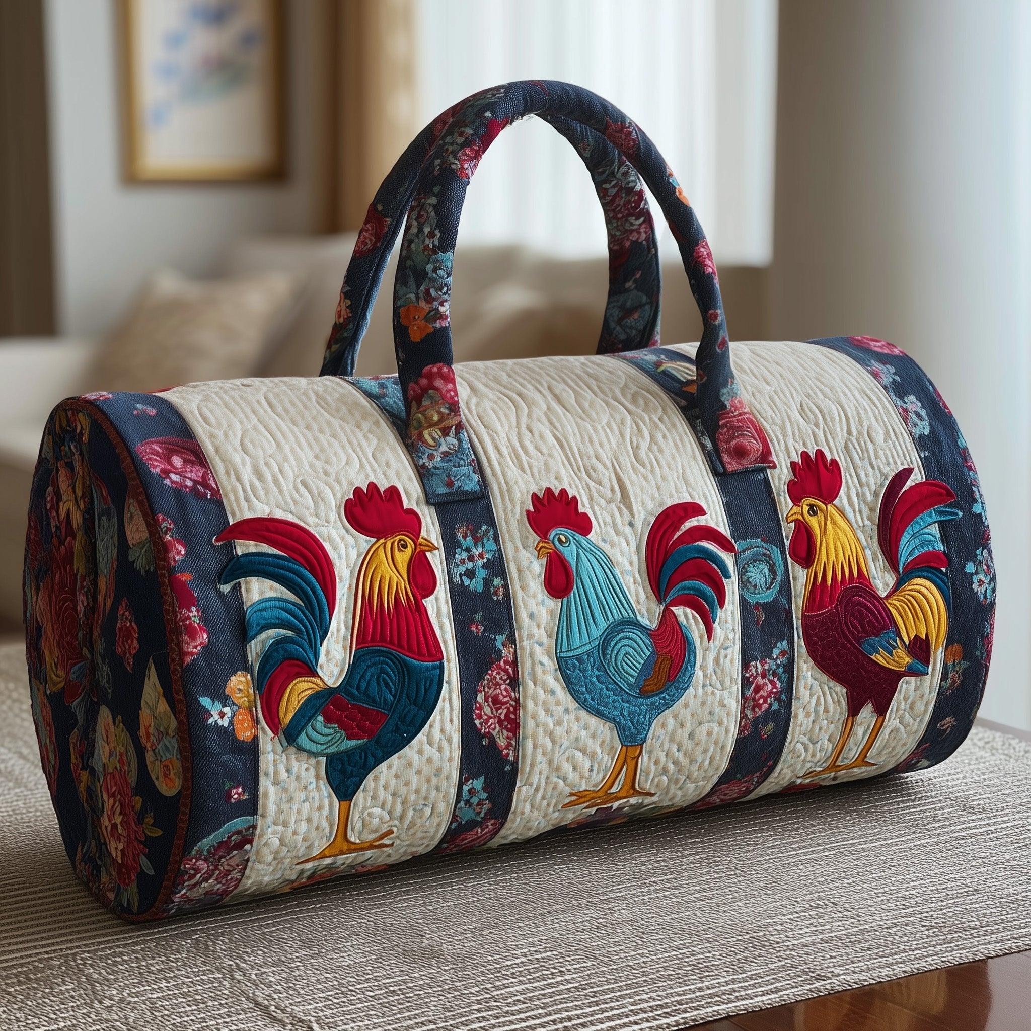 Whimsical Chicken Quilted Duffle Bag GFTOTG652 - Giftroza