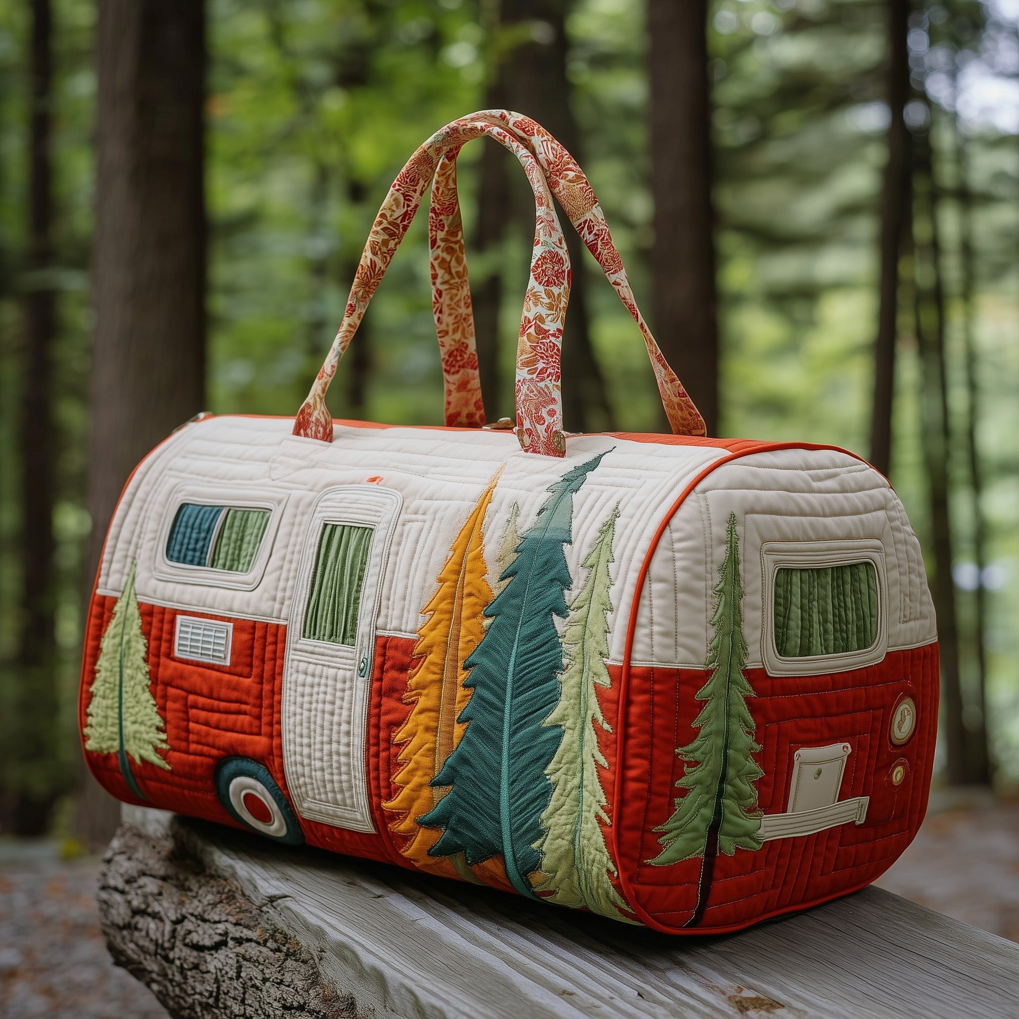 Camping Trailer Quilted Duffle Bag GFTOTP10809 - Giftroza