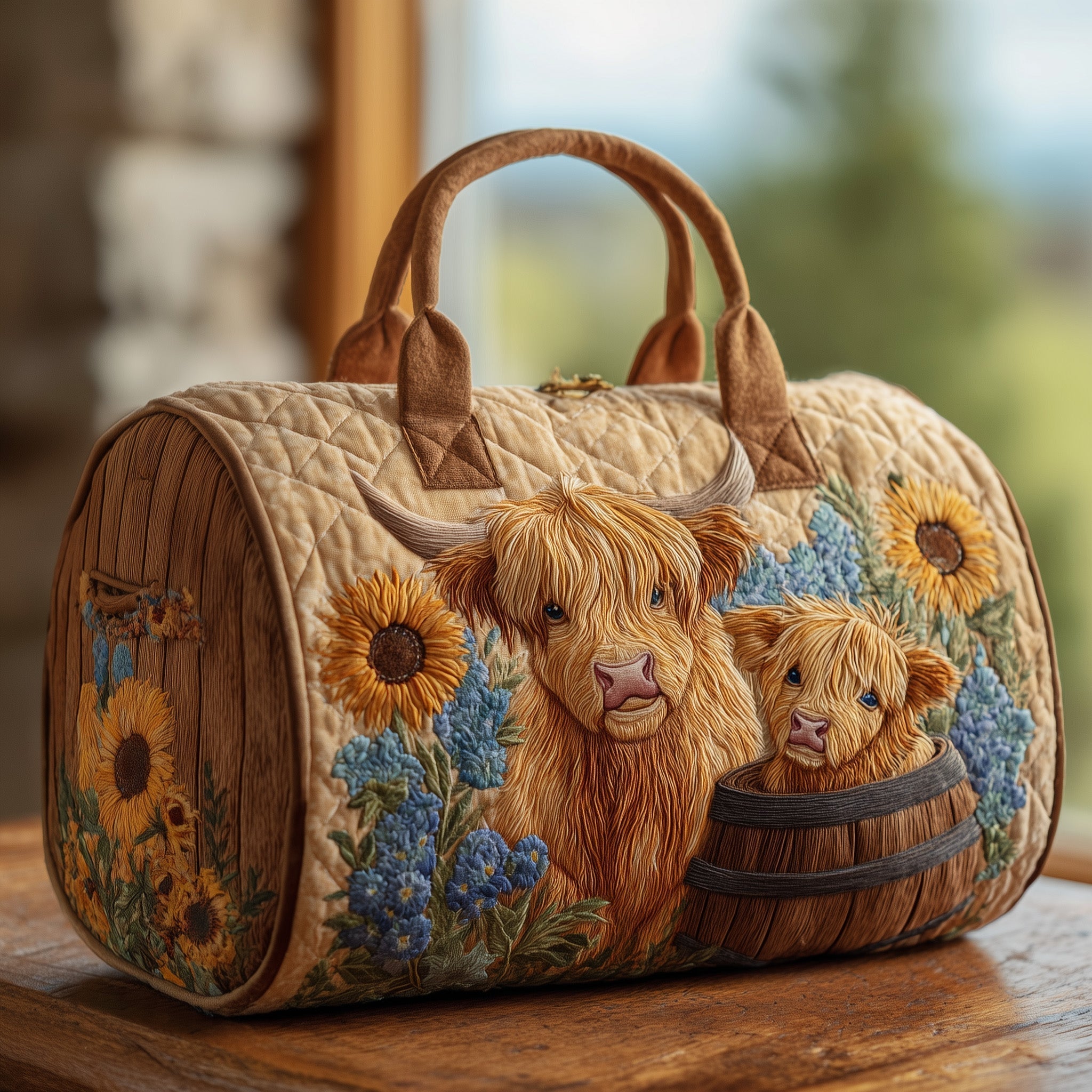 Highland Cow Quilted Duffle Bag GFTOHD9601 - Giftroza