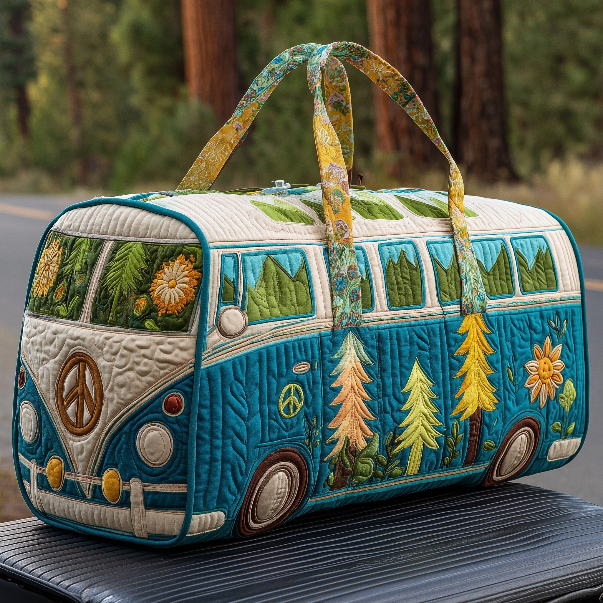 Peace Van Quilted Duffle Bag GFTONL6011 - Giftroza