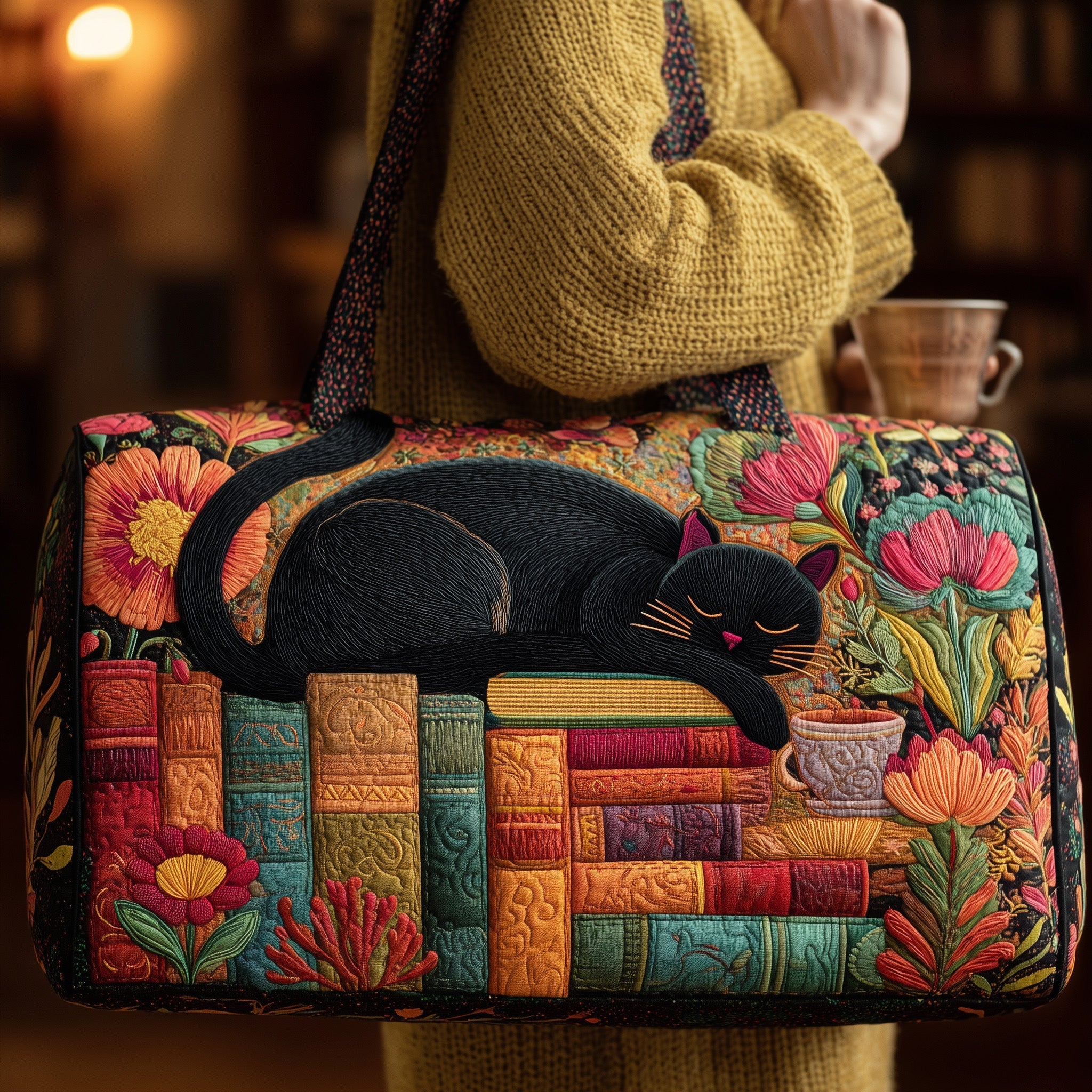 Cat Quilted Duffle Bag GFTOMA2100 - Giftroza