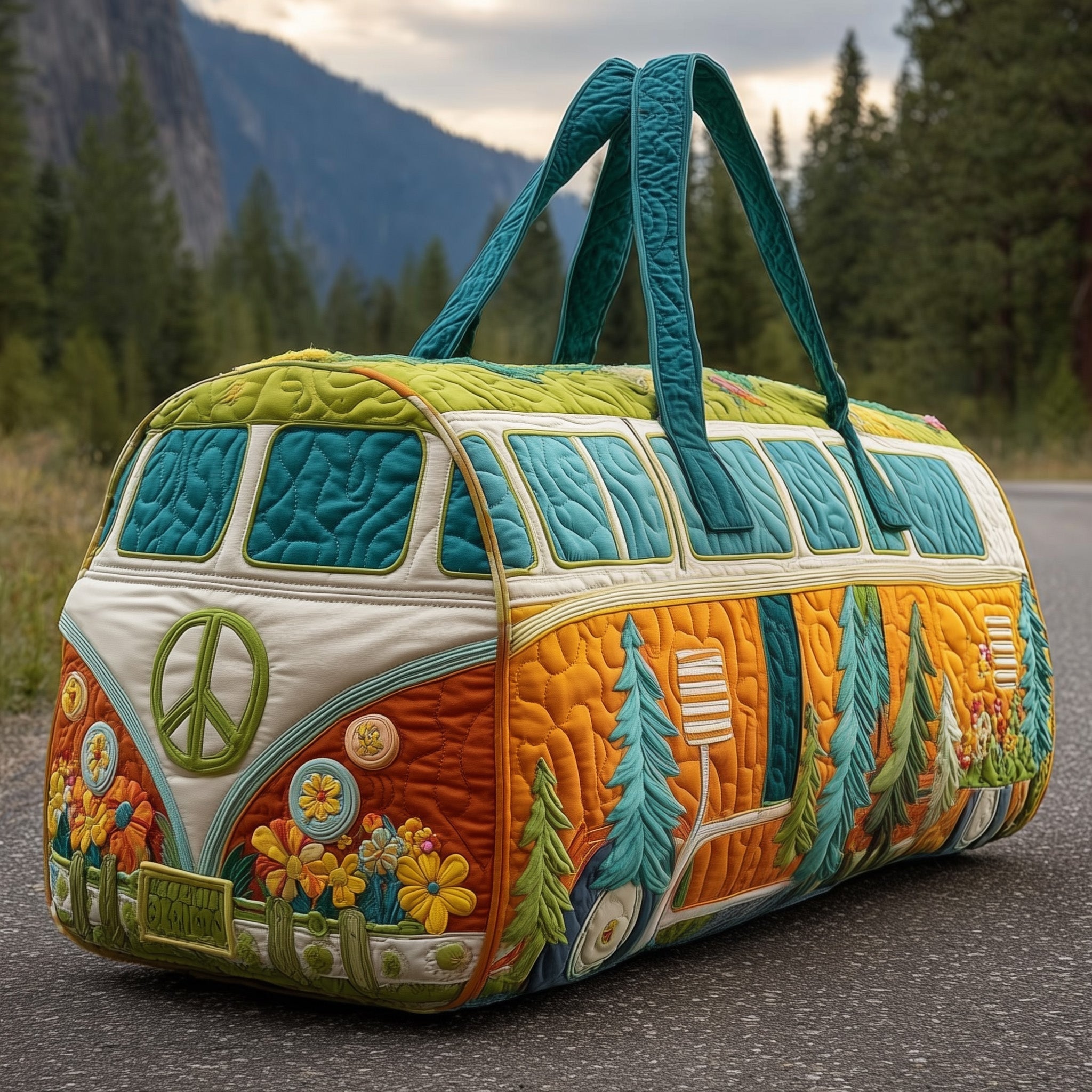 Hippie Van Quilted Duffle Bag GFTONL6013 - Giftroza
