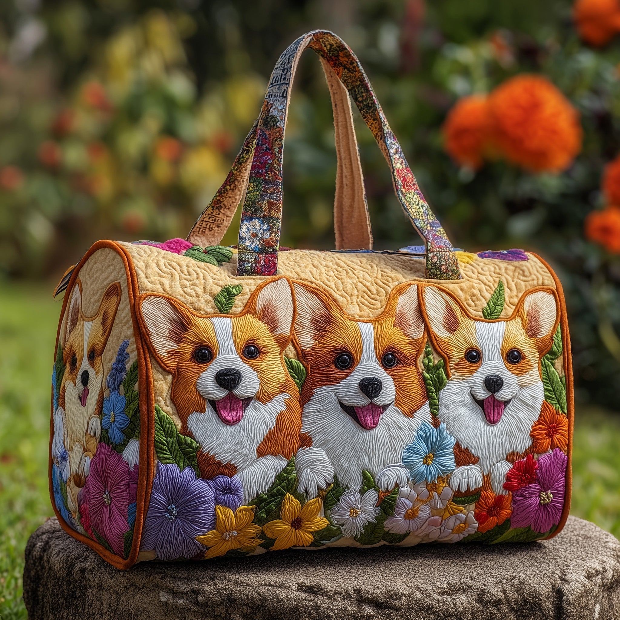 Adorable Corgi Quilted Duffle Bag GFTOTP10836 - Giftroza