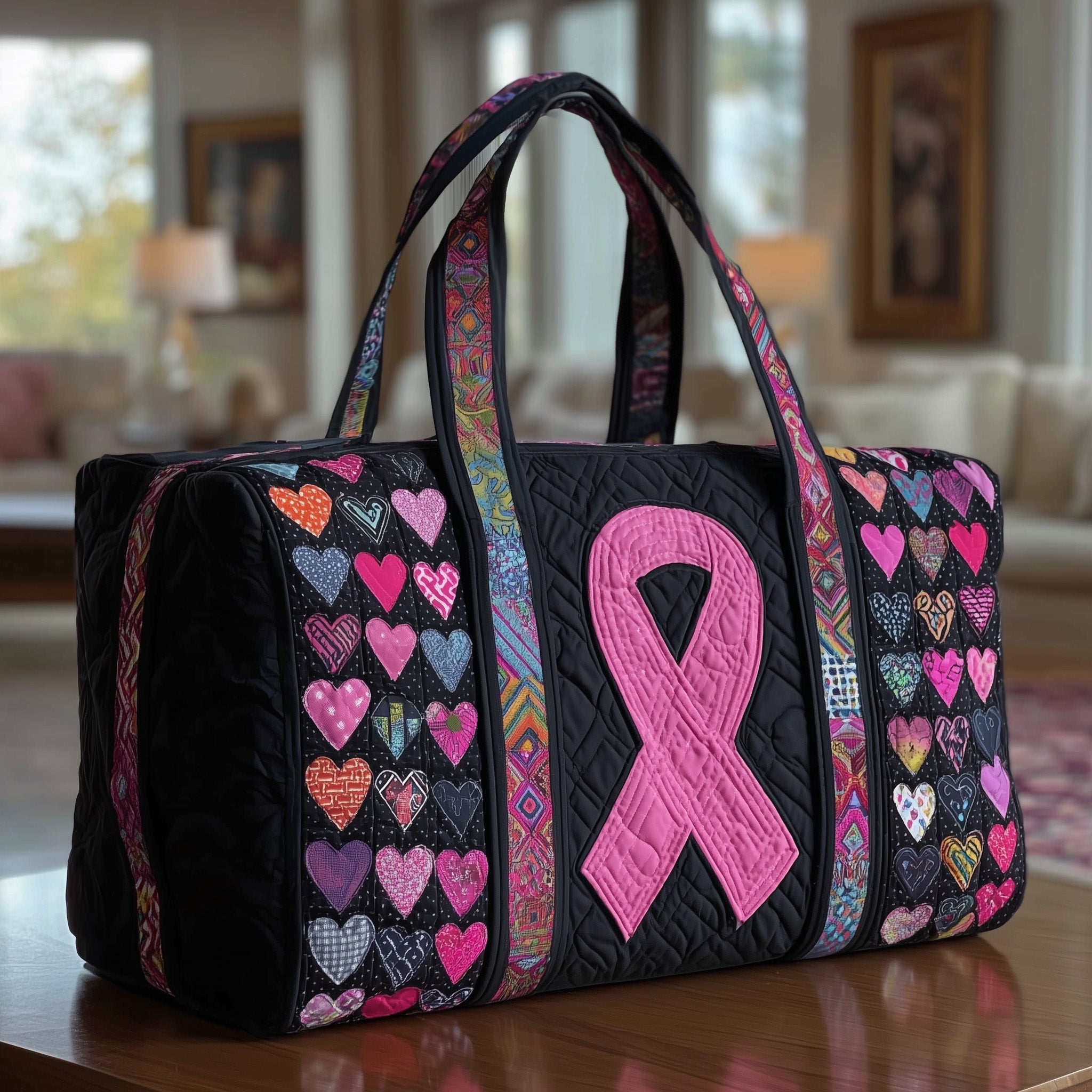 Brave Heart Ribbon Quilted Duffle Bag GFTOTP10736 - Giftroza