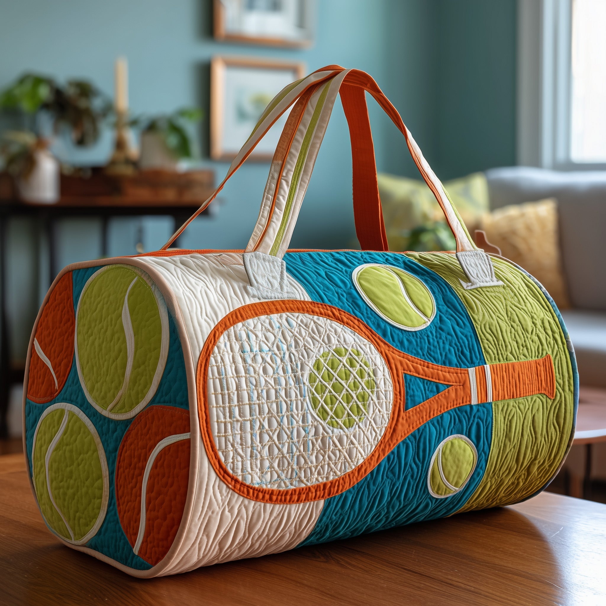 Tennis Time Quilted Duffle Bag GFTOTP10648 - Giftroza