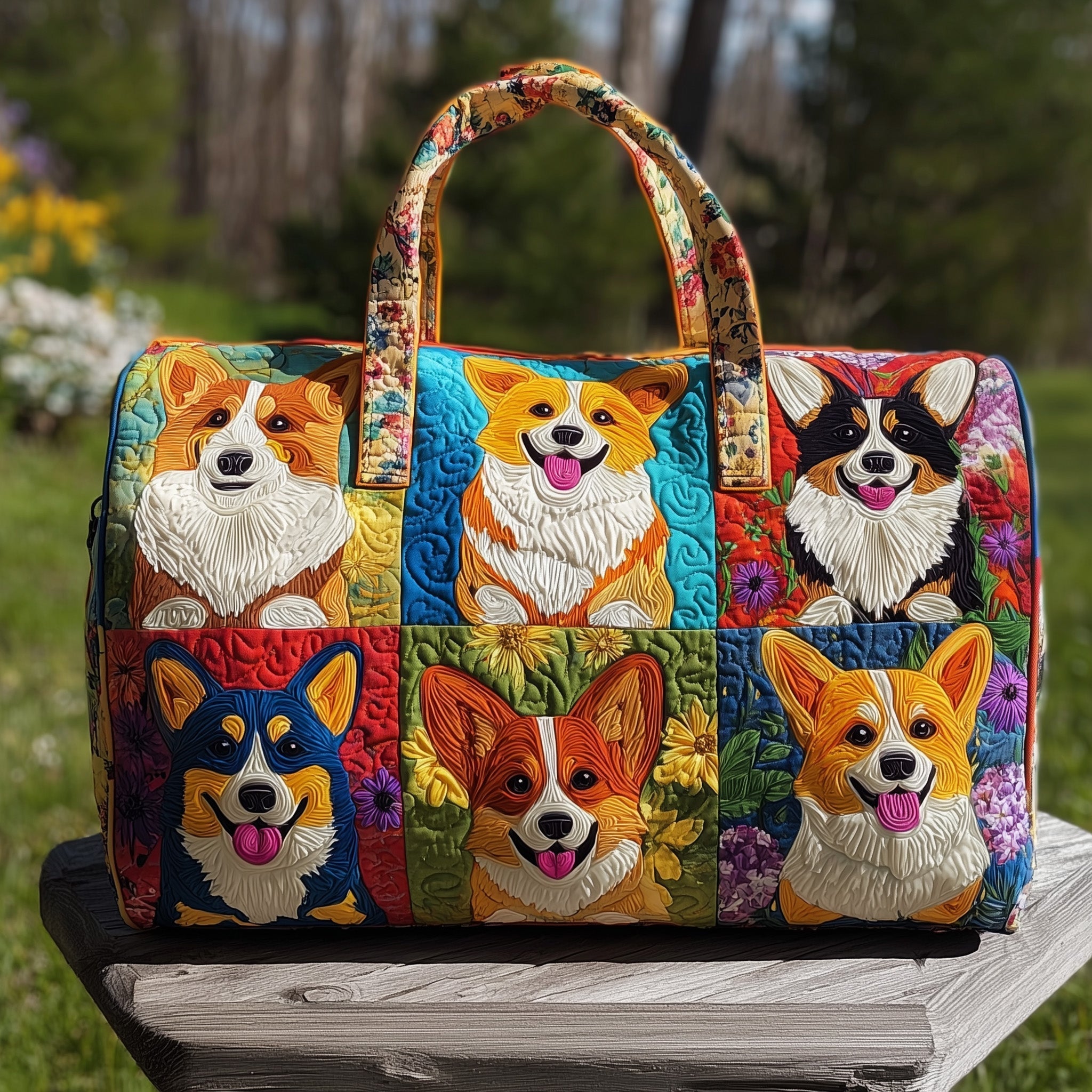 Adorable Corgi Quilted Duffle Bag GFTOTP10834 - Giftroza