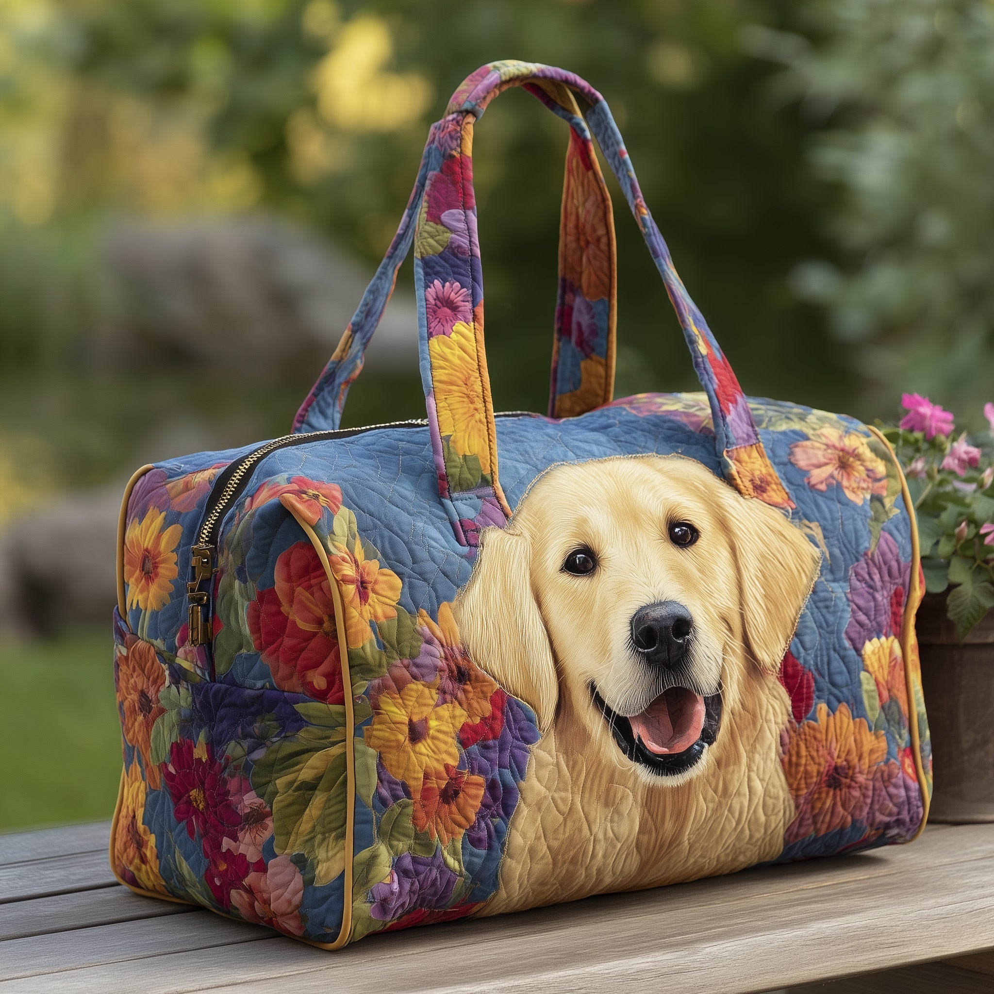 Golden Retriever Quilted Duffle Bag GFTOTP10695 - Giftroza