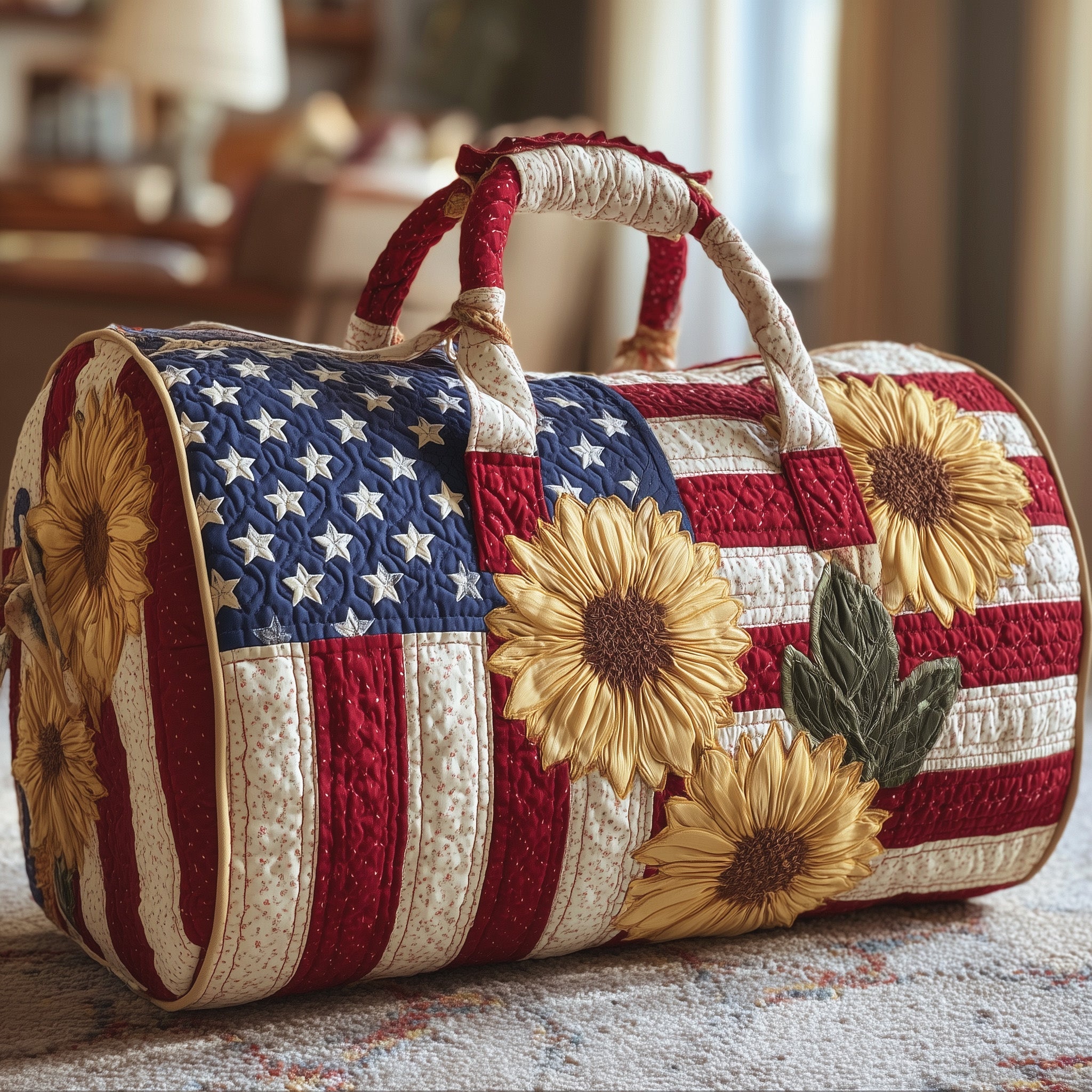 Patriotic Bloom Quilted Duffle Bag GFTOHD8533 - Giftroza