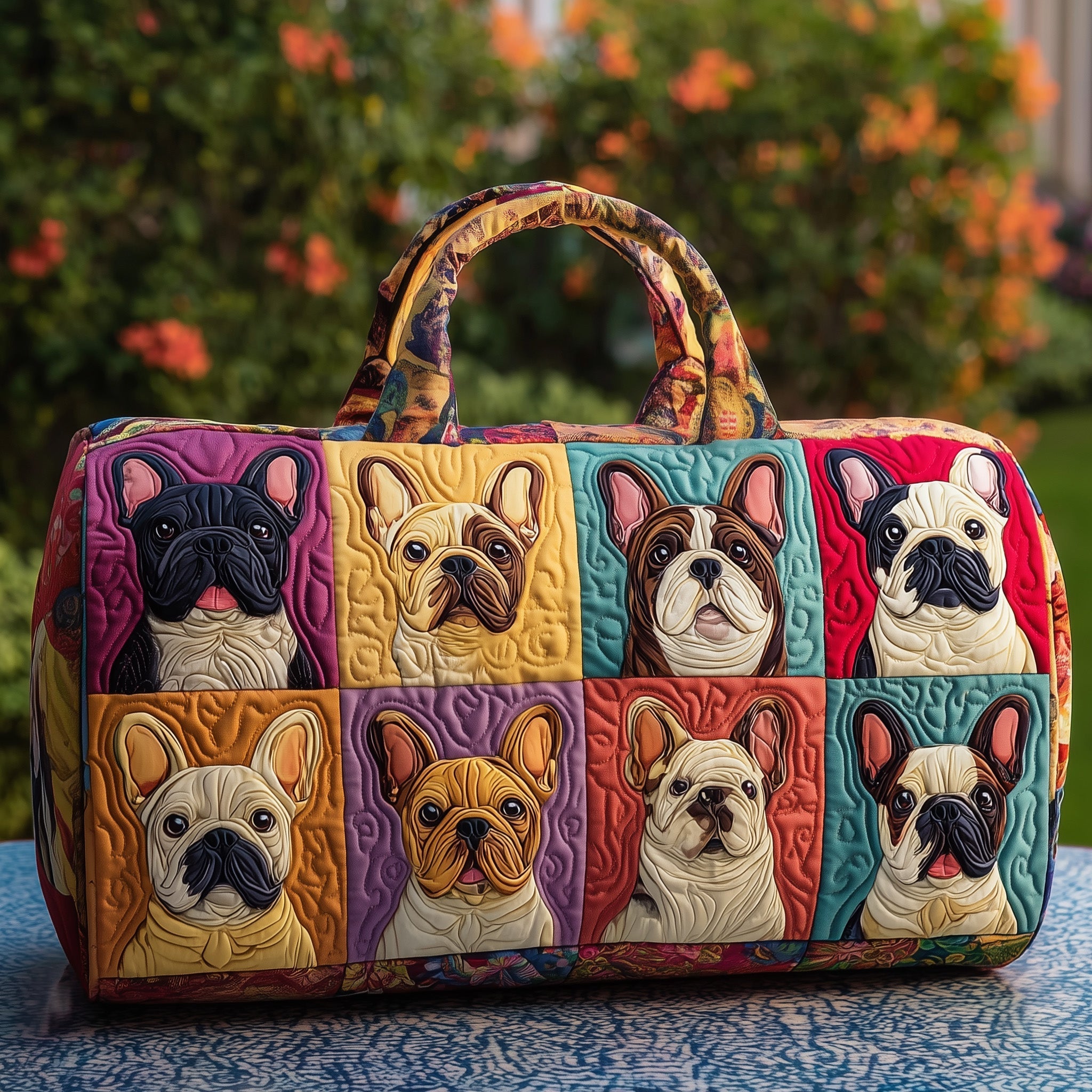 French Bulldog Quilted Duffle Bag GFTOMA3554 - Giftroza