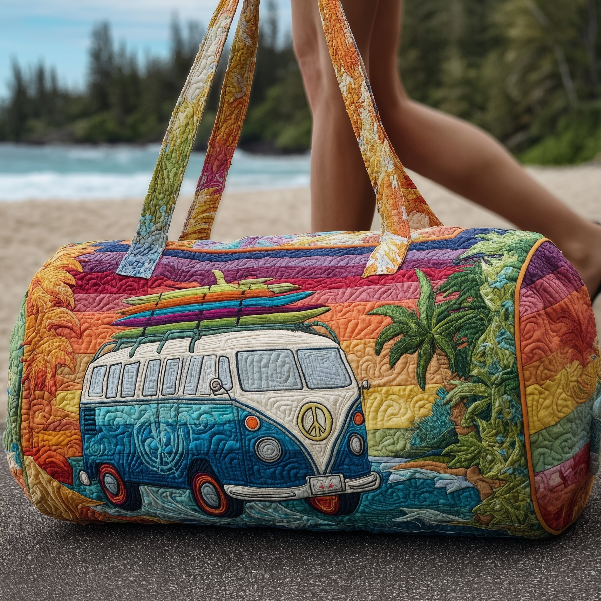 Hippie Van Quilted Duffle Bag GFTOMA3626 - Giftroza