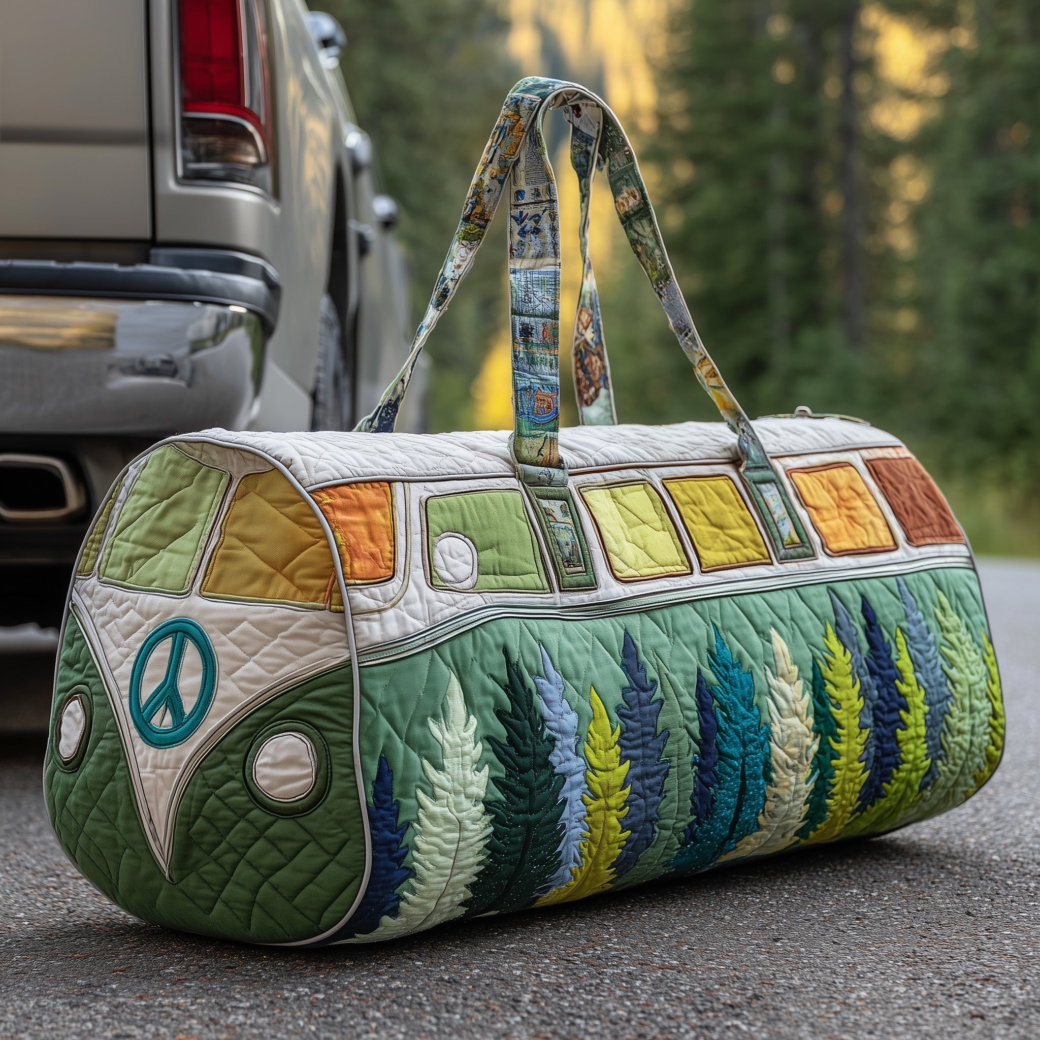 Hippie Van Quilted Duffle Bag GFTOTP10614 - Giftroza