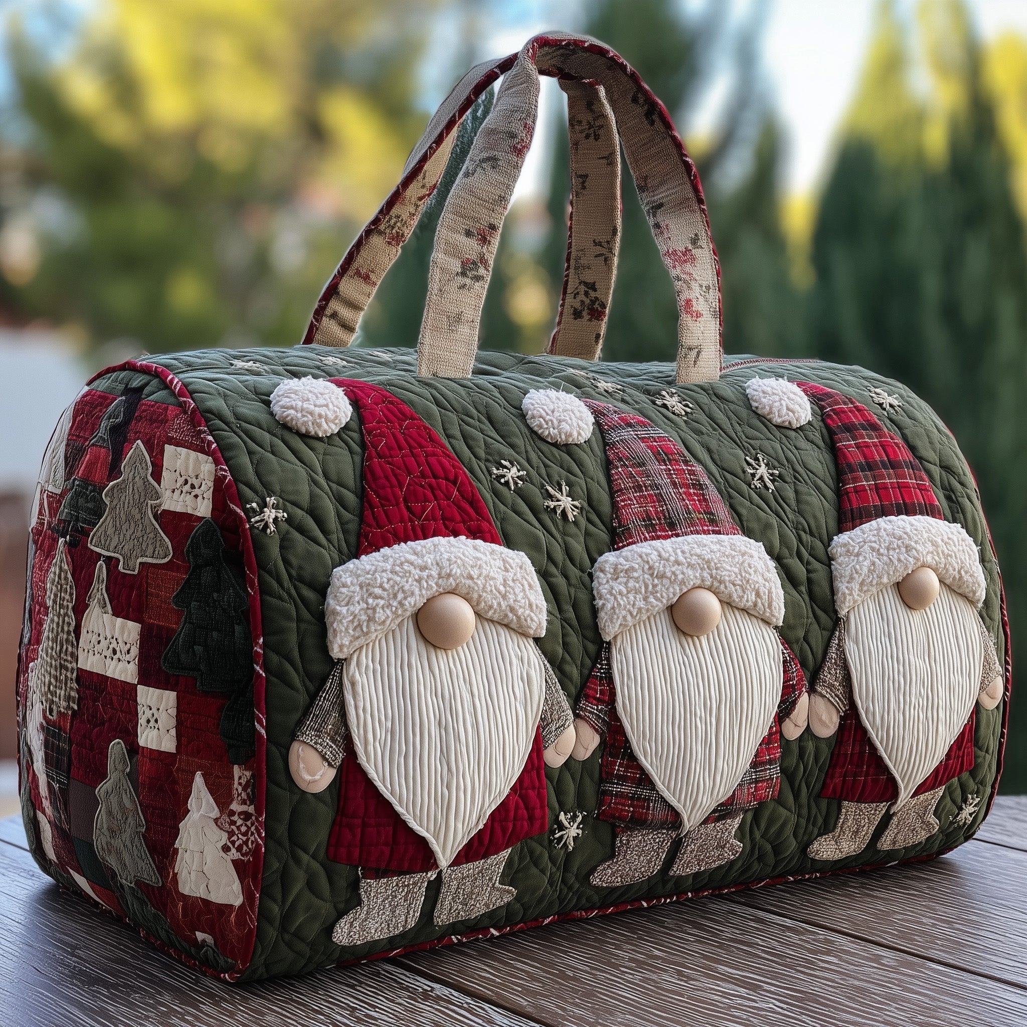 Santa Gnome Quilted Duffle Bag GFTONT2854 - Giftroza
