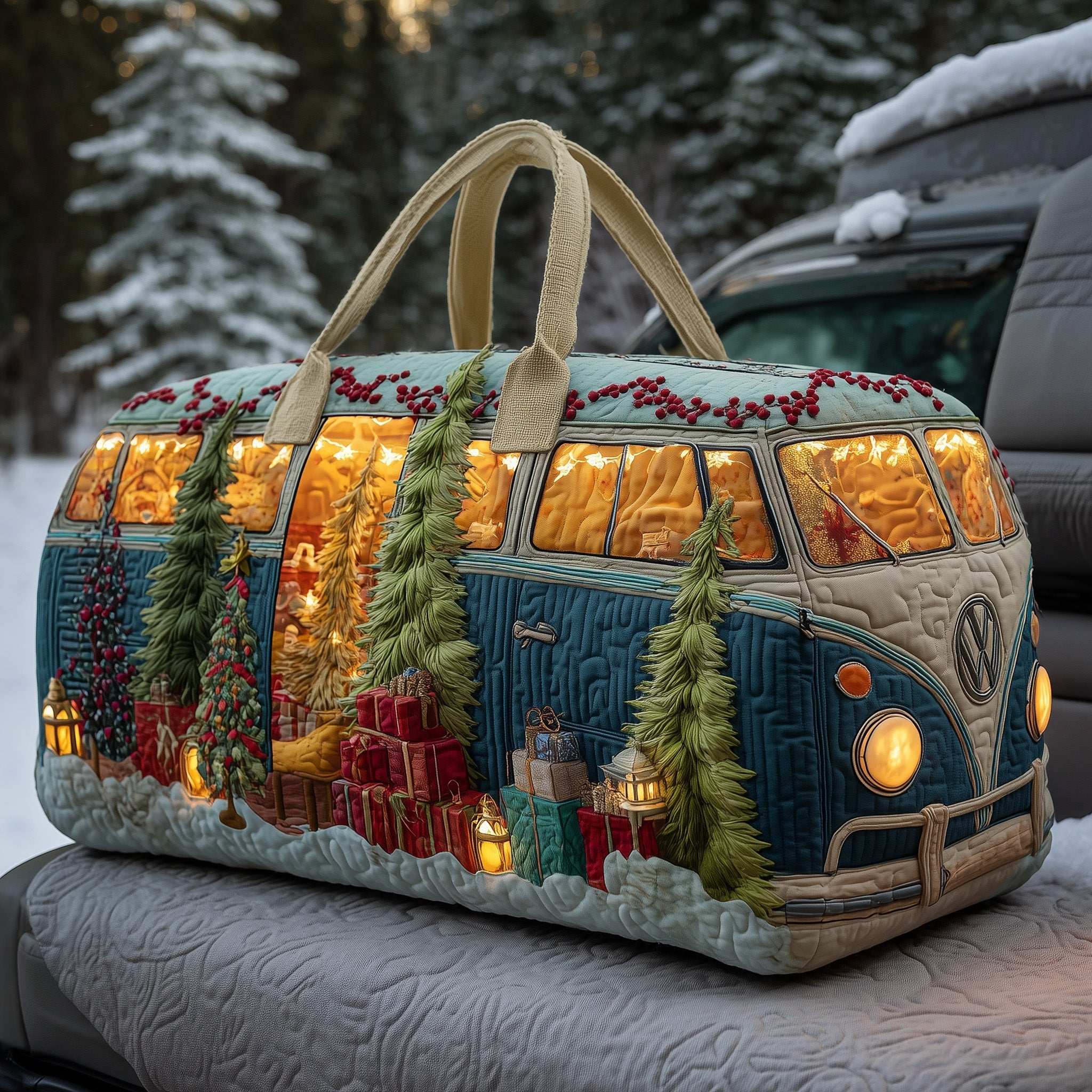 Christmas Van Quilted Duffle Bag GFTOHD10244 - Giftroza