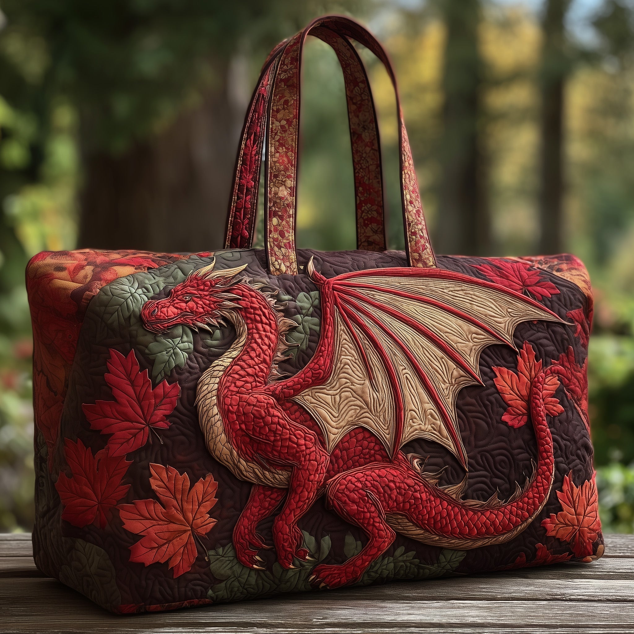 Majestic Dragon Quilted Duffle Bag GFTOHD9856 - Giftroza