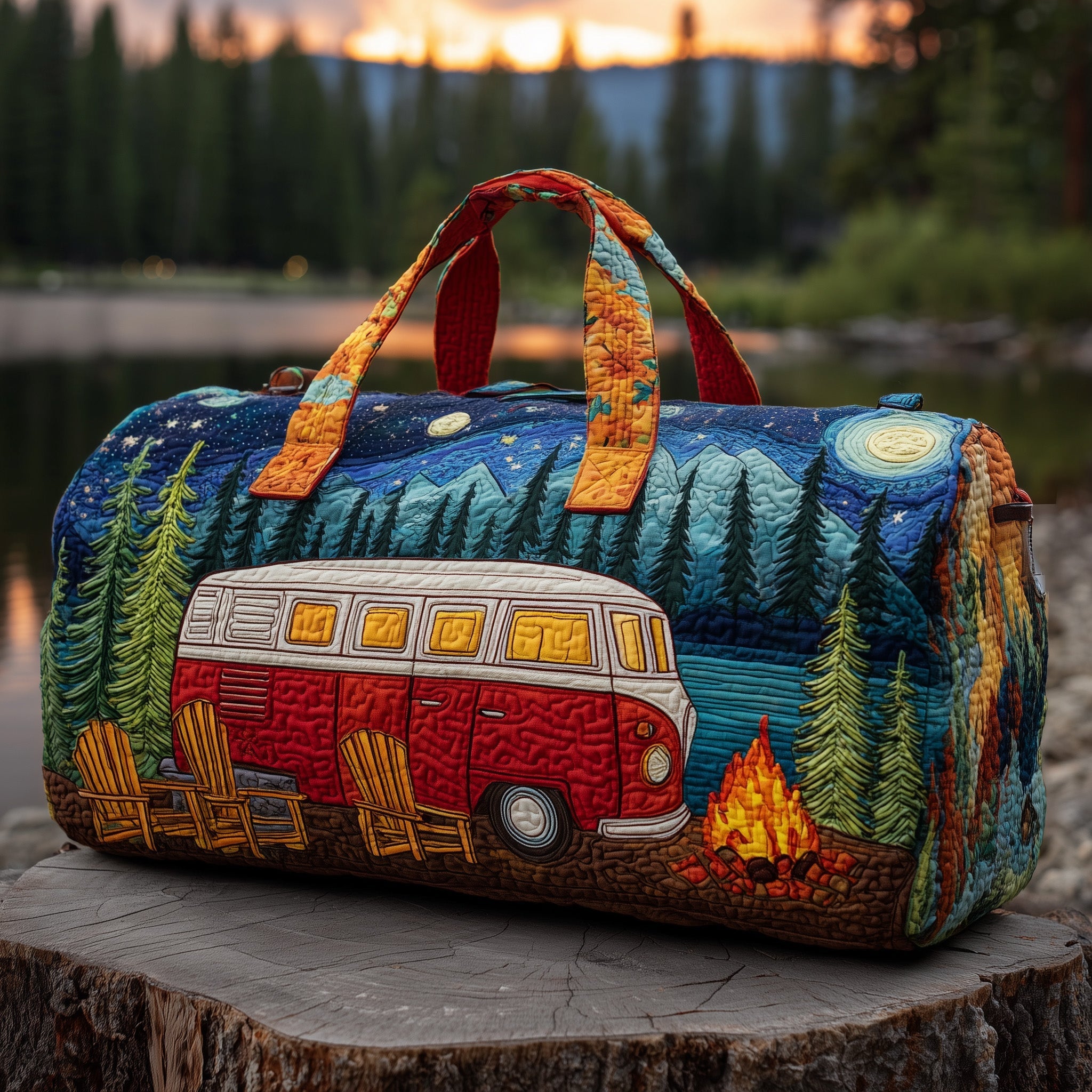 Campfire Dream Quilted Duffle Bag GFTOMA3464 - Giftroza