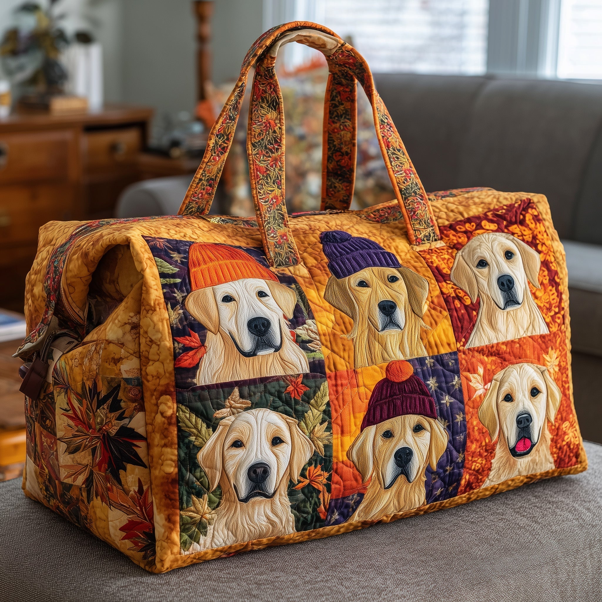 Golden Retriever Quilted Duffle Bag GFTONL5851 - Giftroza
