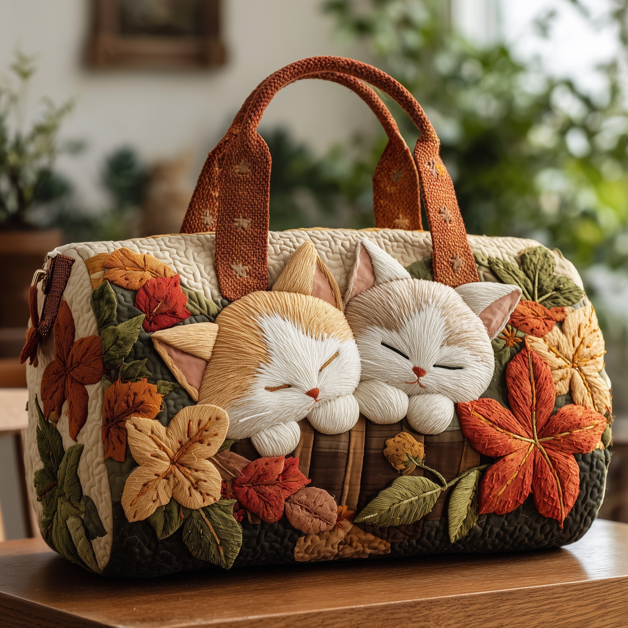 Autumn Cat Quilted Duffle Bag GFTONL5832 - Giftroza