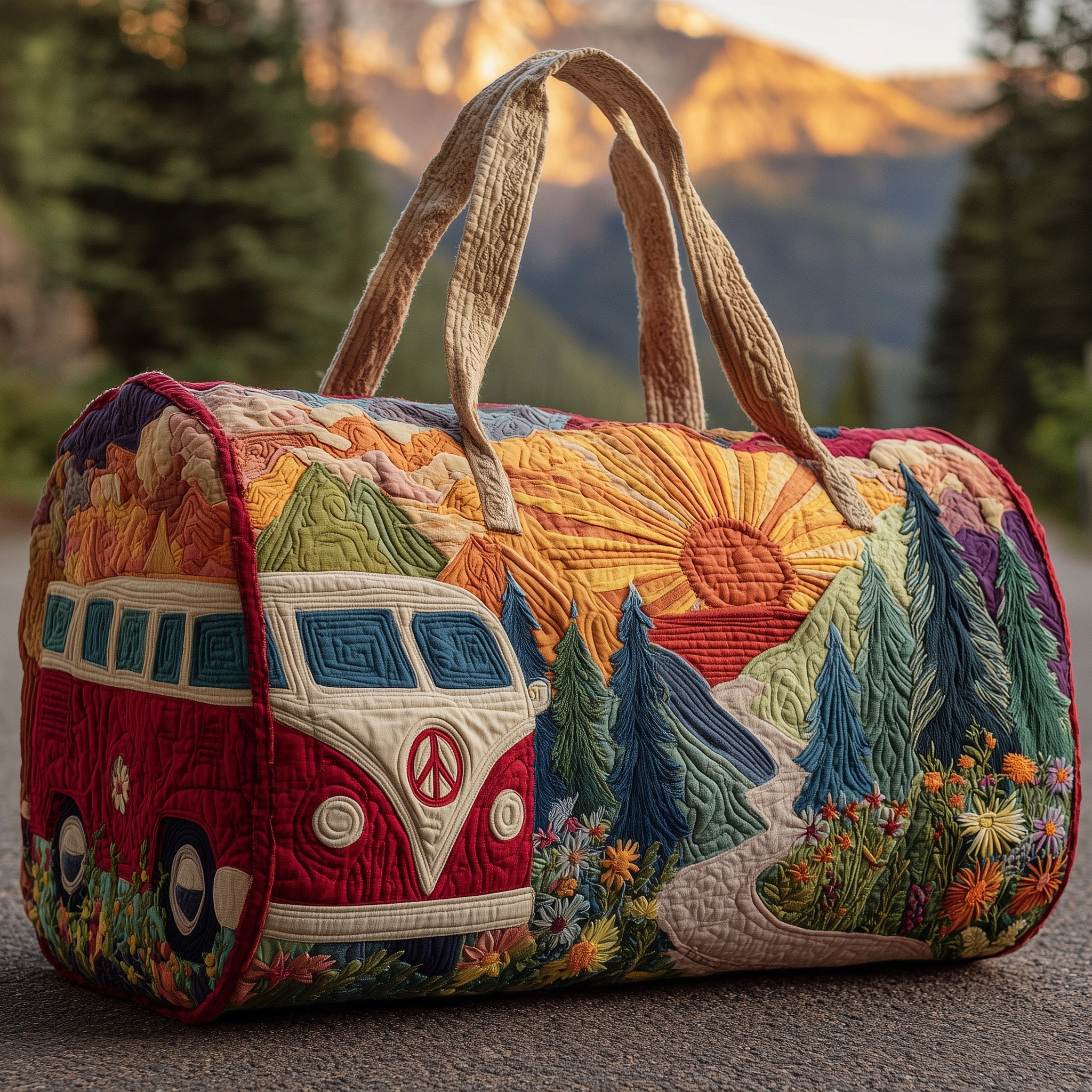Hippie Van Quilted Duffle Bag GFTOMA2891 - Giftroza