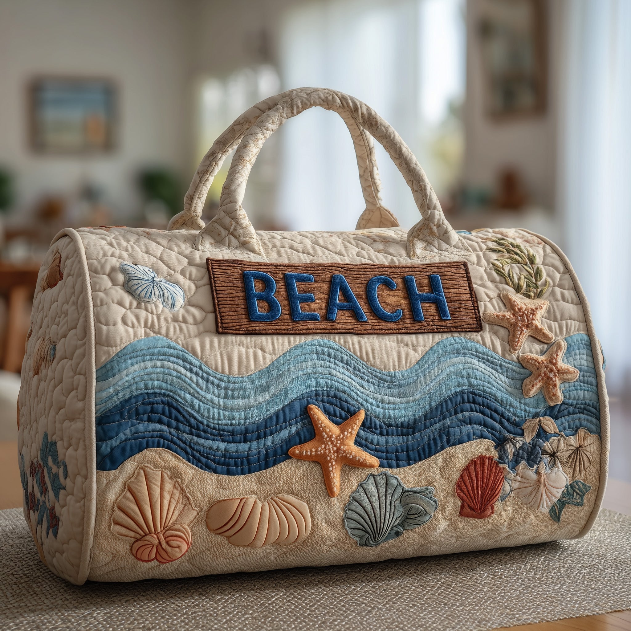Tropical Beach Quilted Duffle Bag GFTOHD8579 - Giftroza