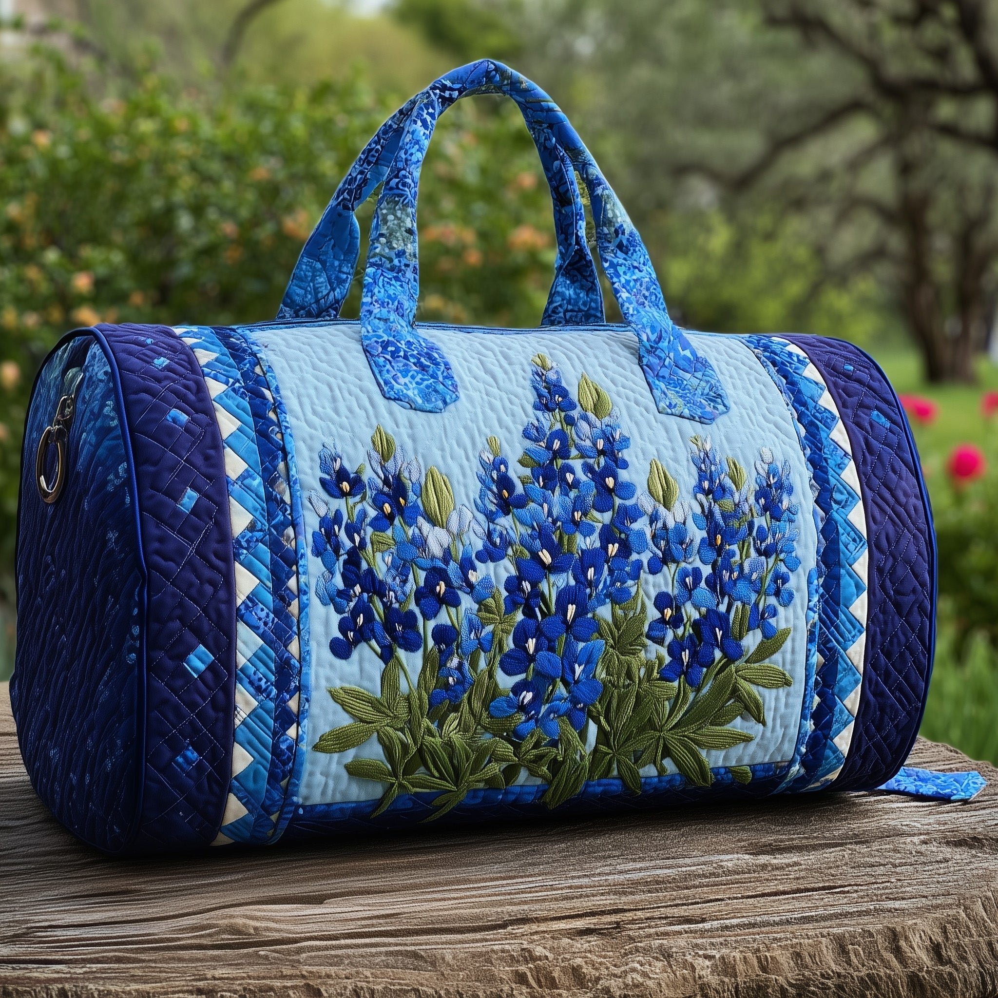 Bluebonnet Charm Quilted Duffle Bag GFTONL5680 - Giftroza