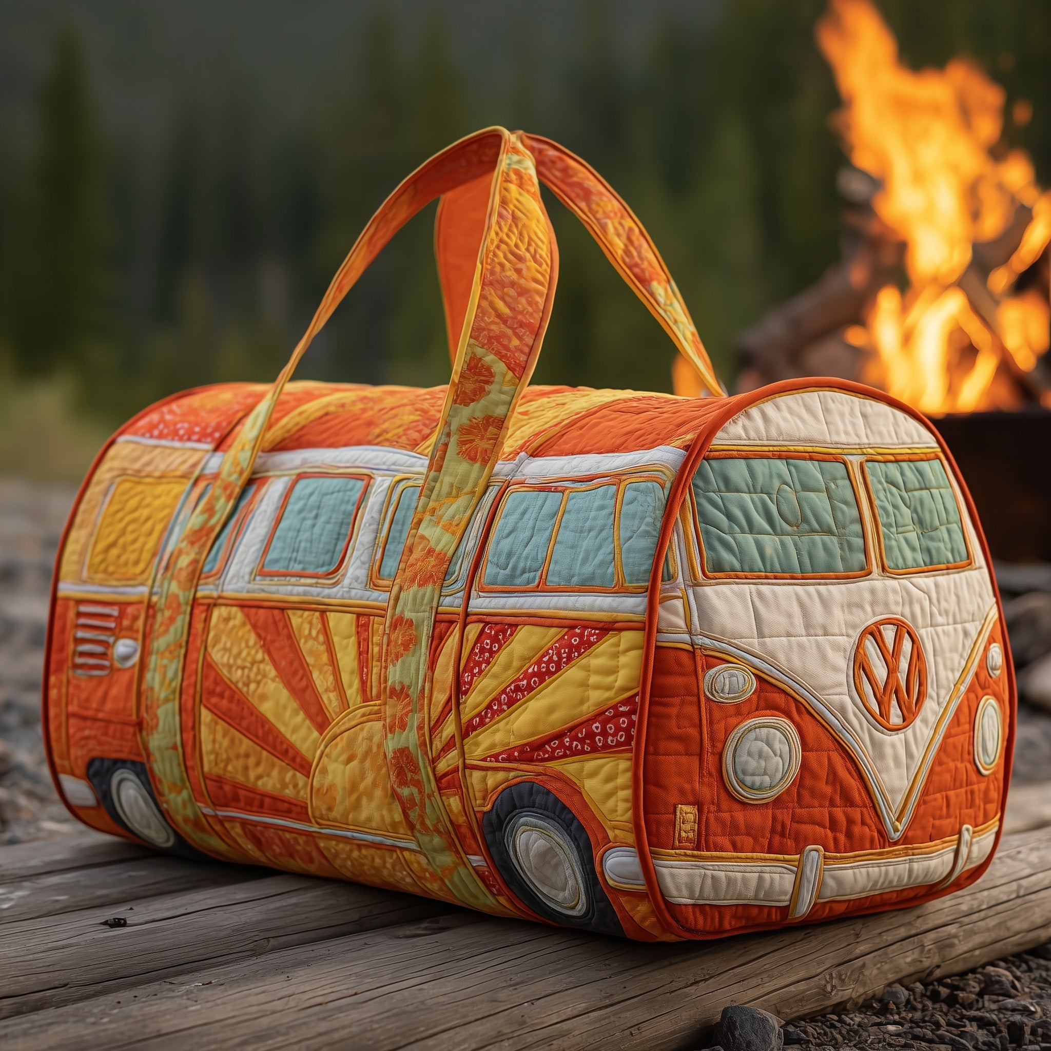 Hippie Van Quilted Duffle Bag GFTOMA3478 - Giftroza