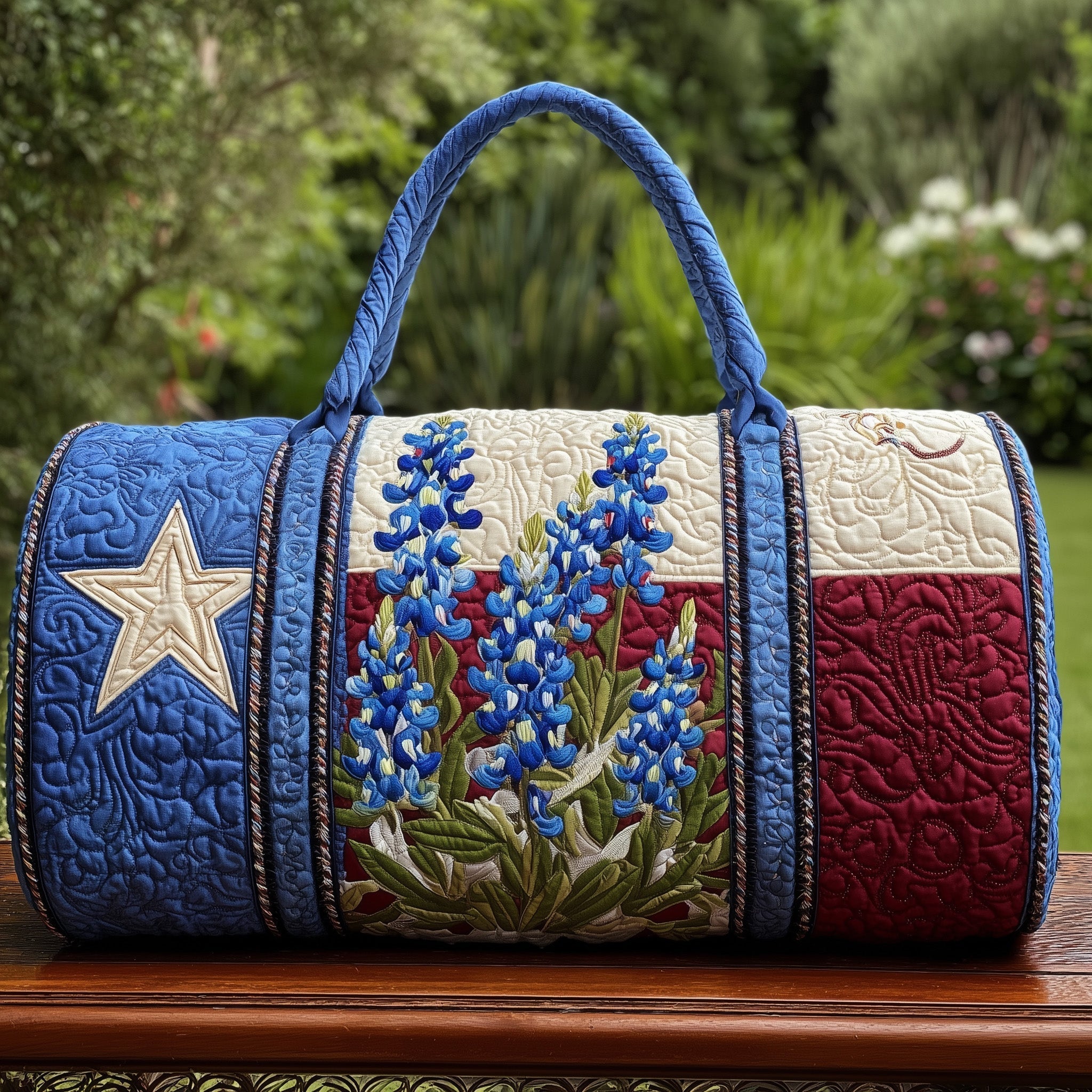 Bluebonnet Charm Quilted Duffle Bag GFTONL5687 - Giftroza
