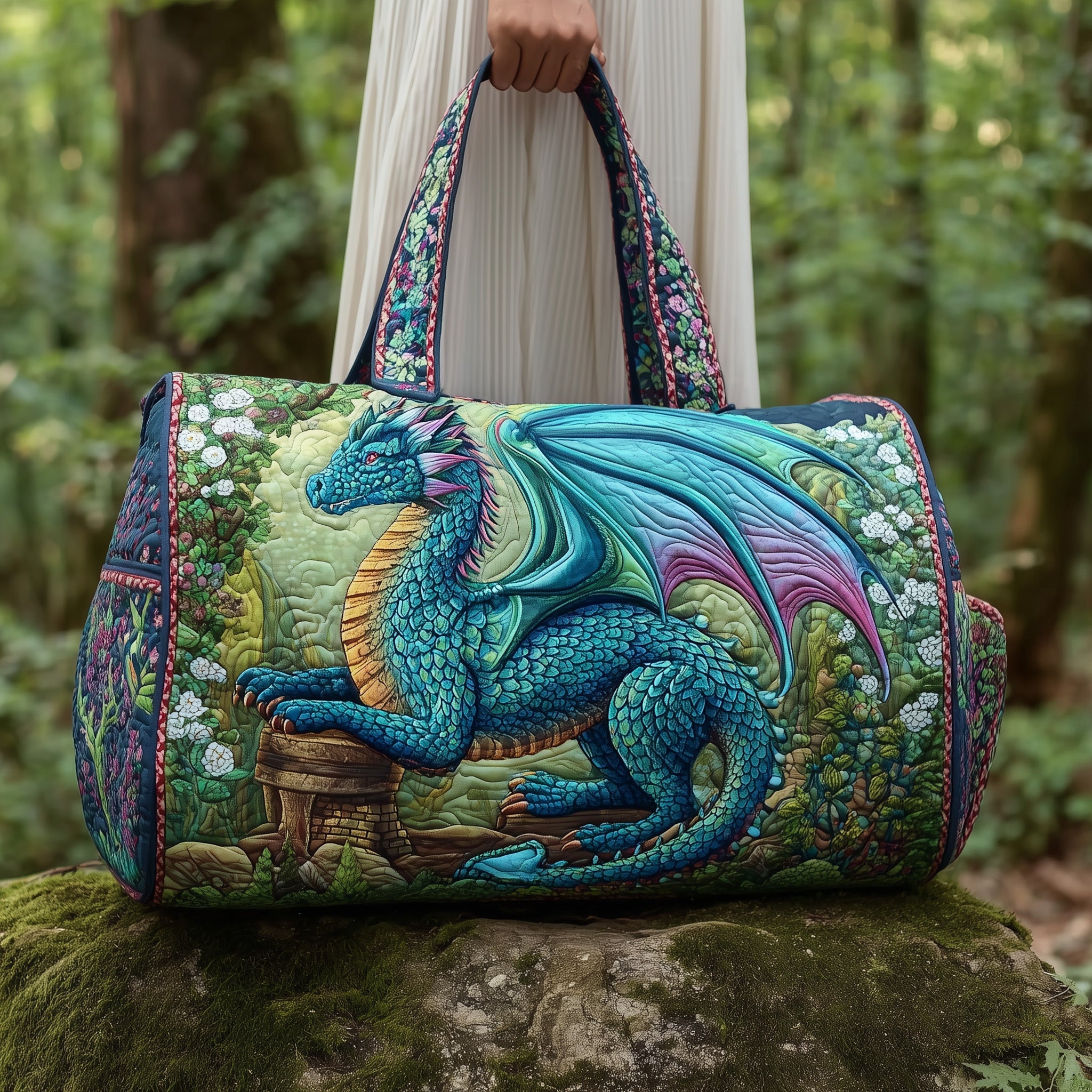 Forest Dragon Quilted Duffle Bag GFTONL5721 - Giftroza