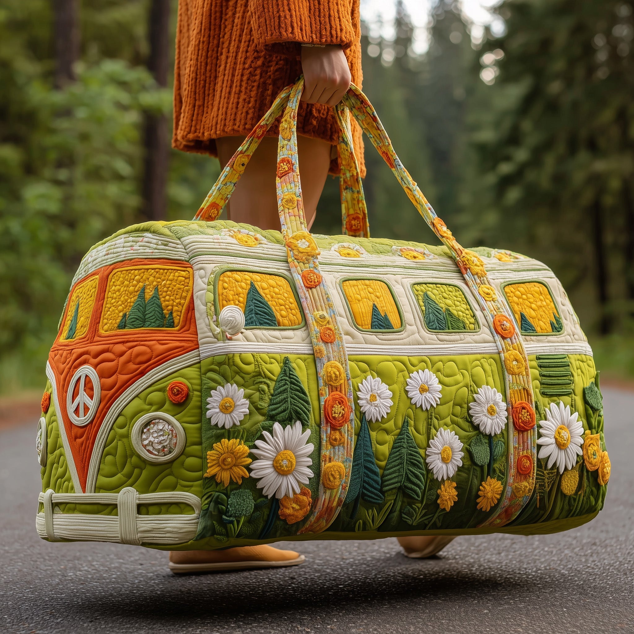 Hippie Van Quilted Duffle Bag GFTOMA3631 - Giftroza