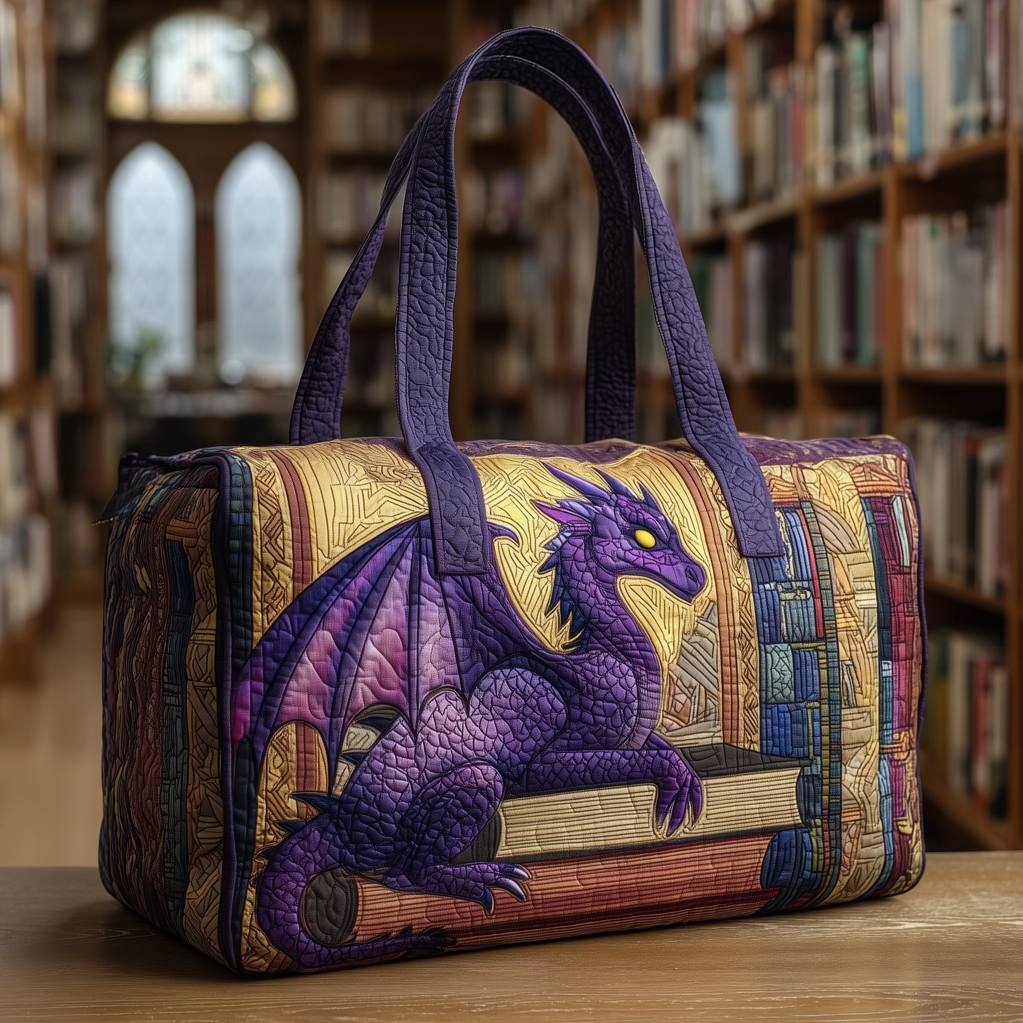Purple Dragon Quilted Duffle Bag GFTONL5719 - Giftroza