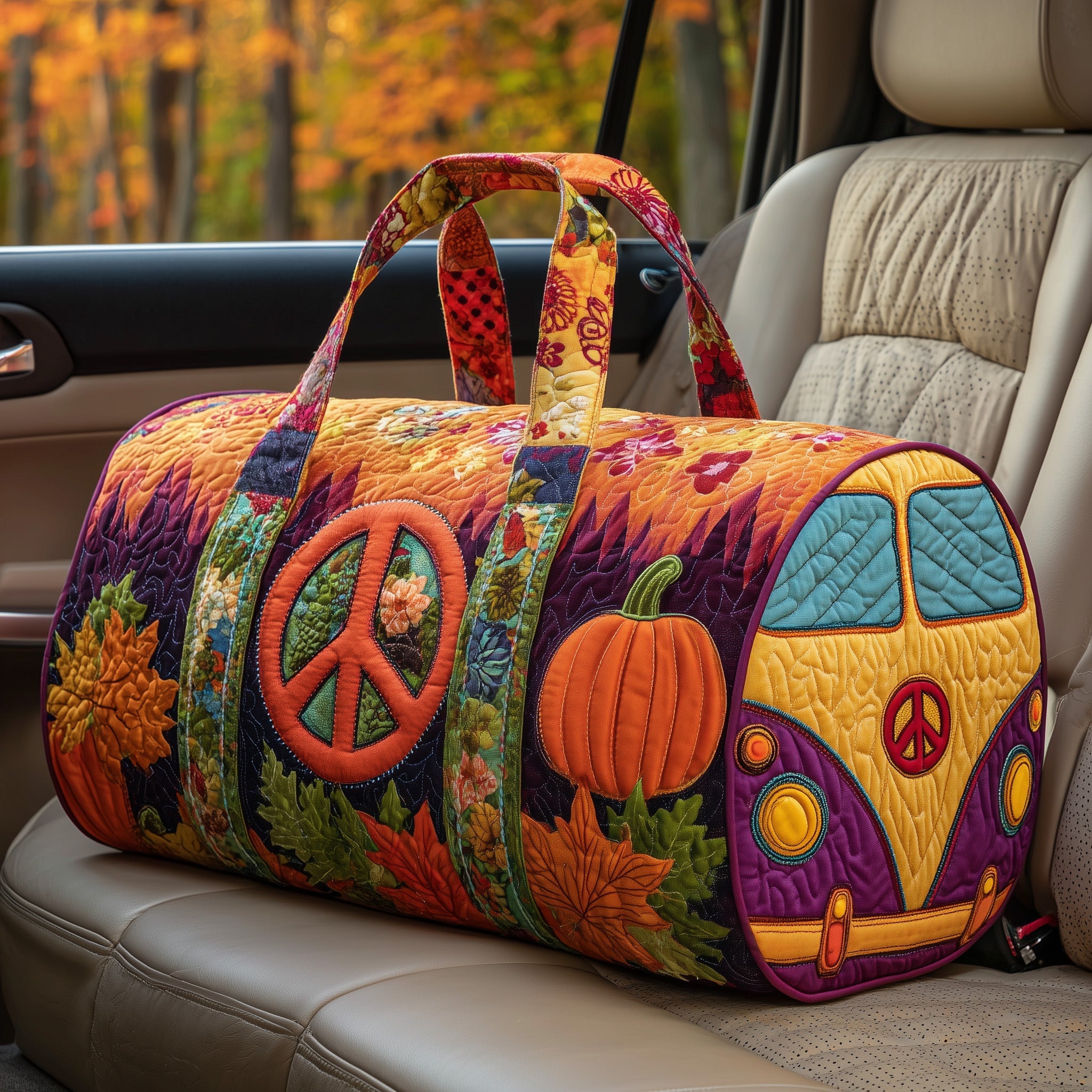 Autumn Hippe Van Quilted Duffle Bag GFTOHD9761 - Giftroza