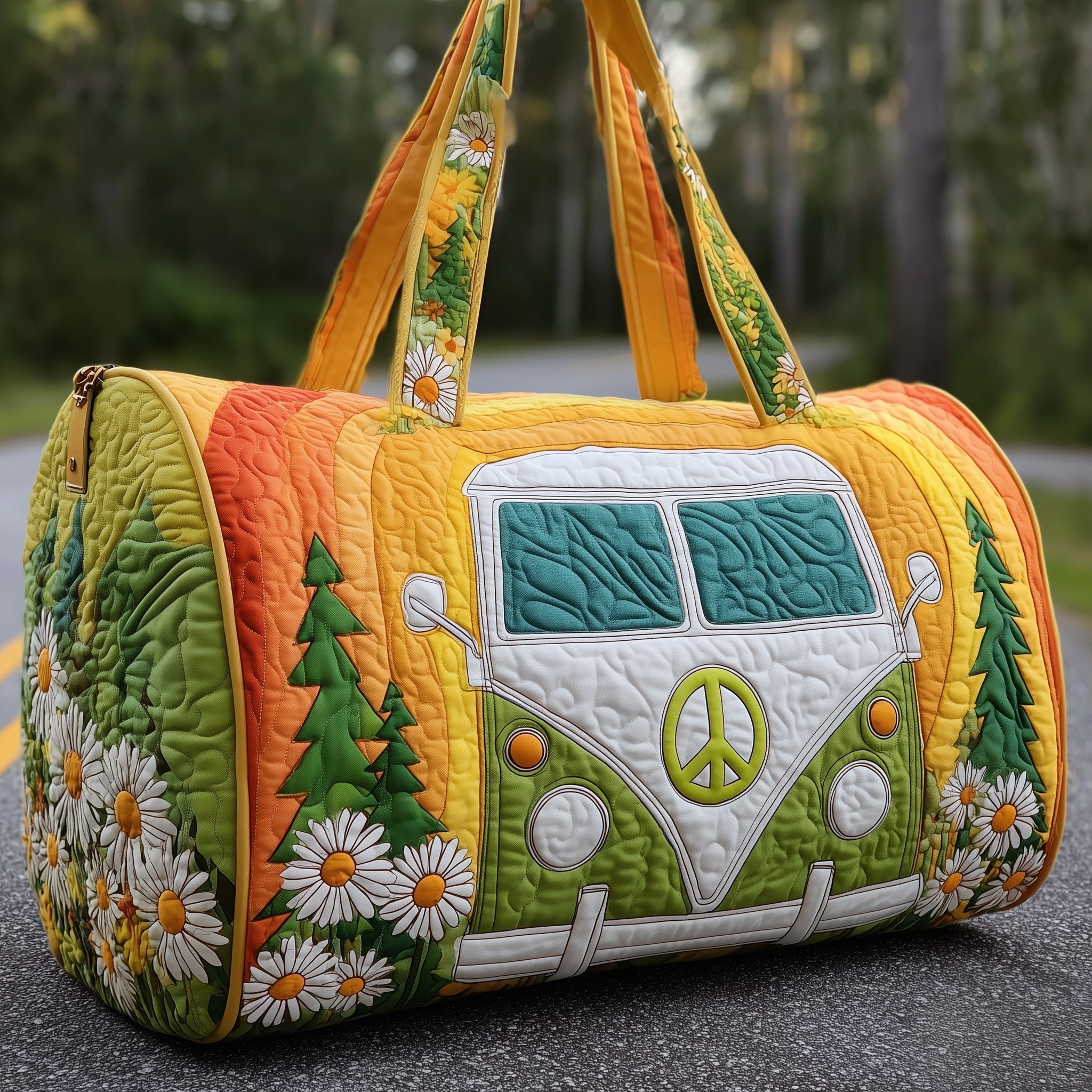 Hippie Van Quilted Duffle Bag GFTOMA3634 - Giftroza
