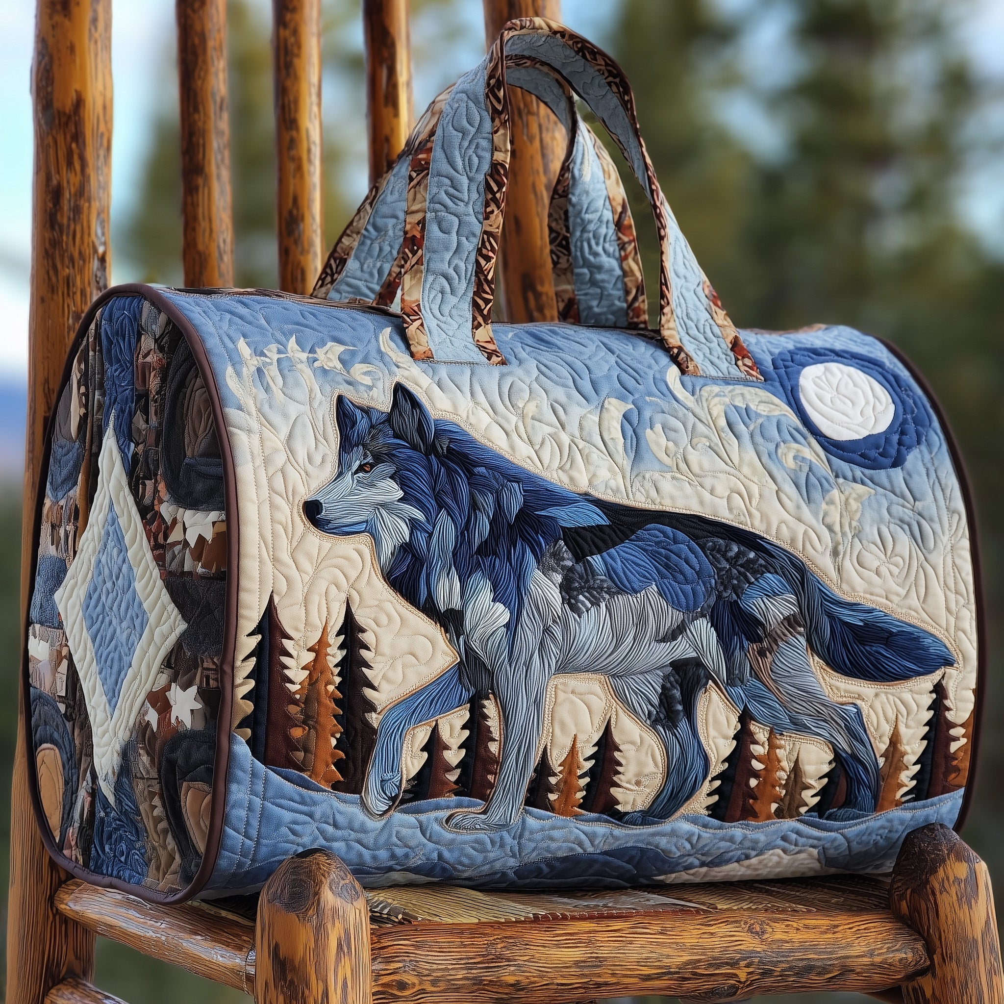 Wild Wolf Quilted Duffle Bag GFTONT2455 - Giftroza
