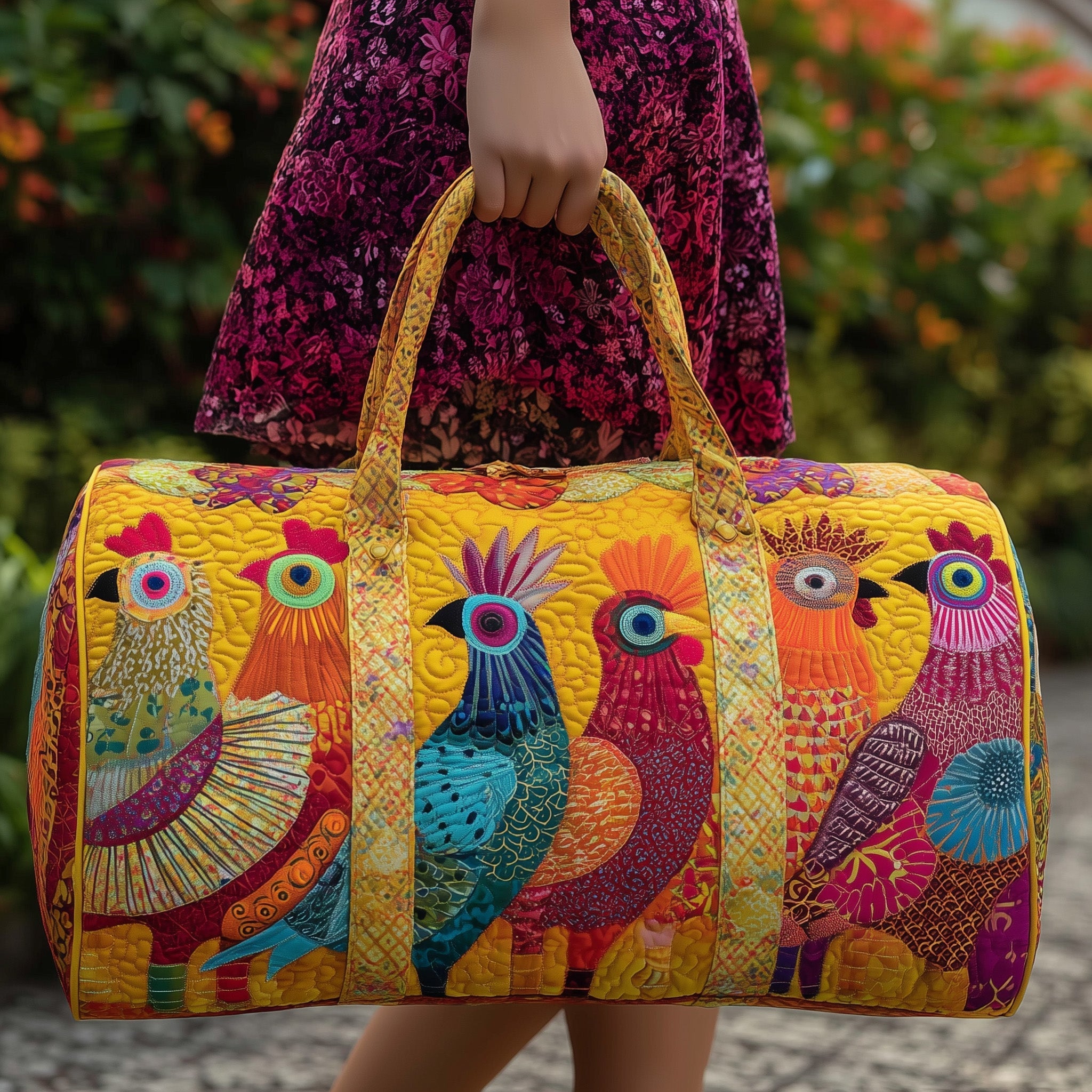 Sunshine Chicken Quilted Duffle Bag GFTONL5102 - Giftroza