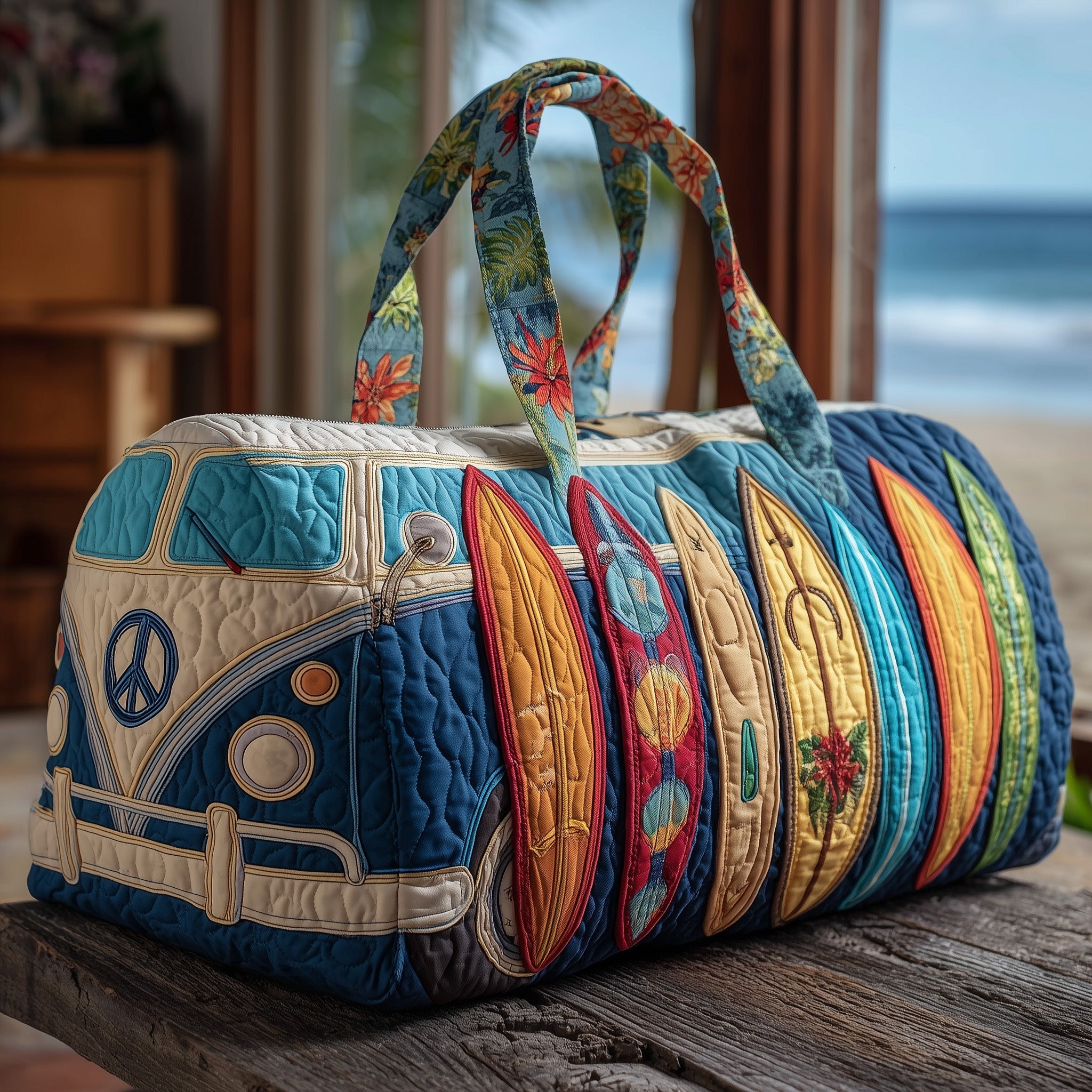 Beachside Van Quilted Duffle Bag GFTOTP10811 - Giftroza