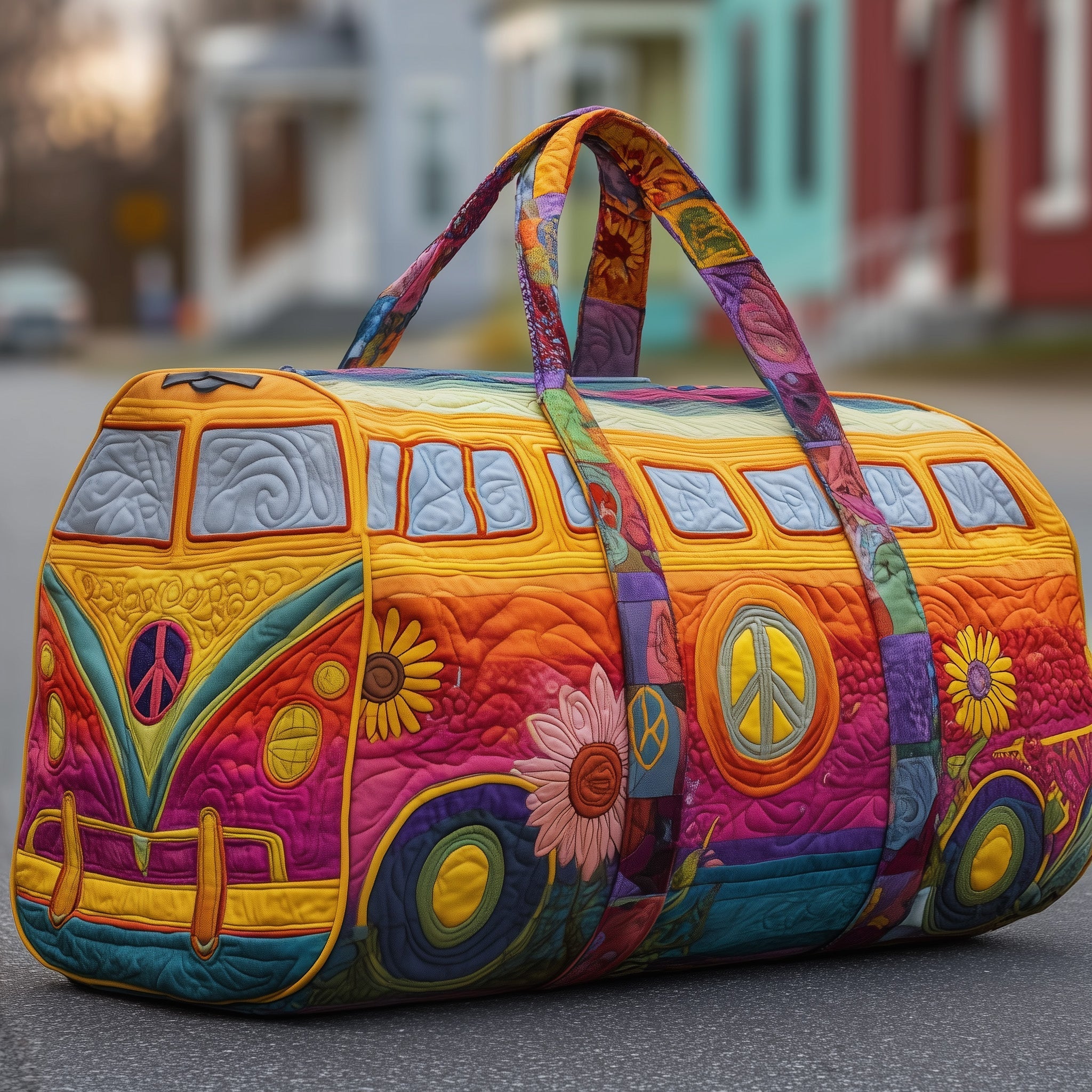 Hippie Van Quilted Duffle Bag GFTOYC220 - Giftroza