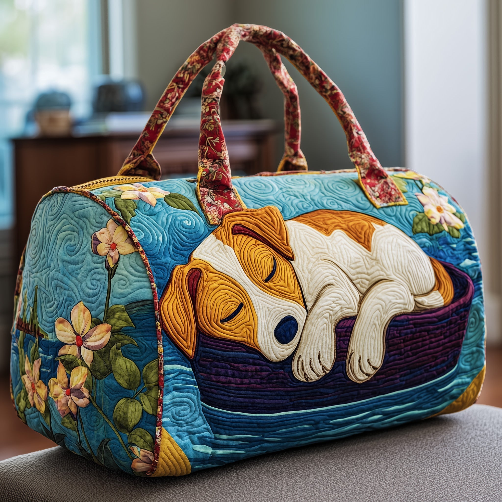 Sleepy Jack Russell Quilted Duffle Bag GFTOYC114 - Giftroza
