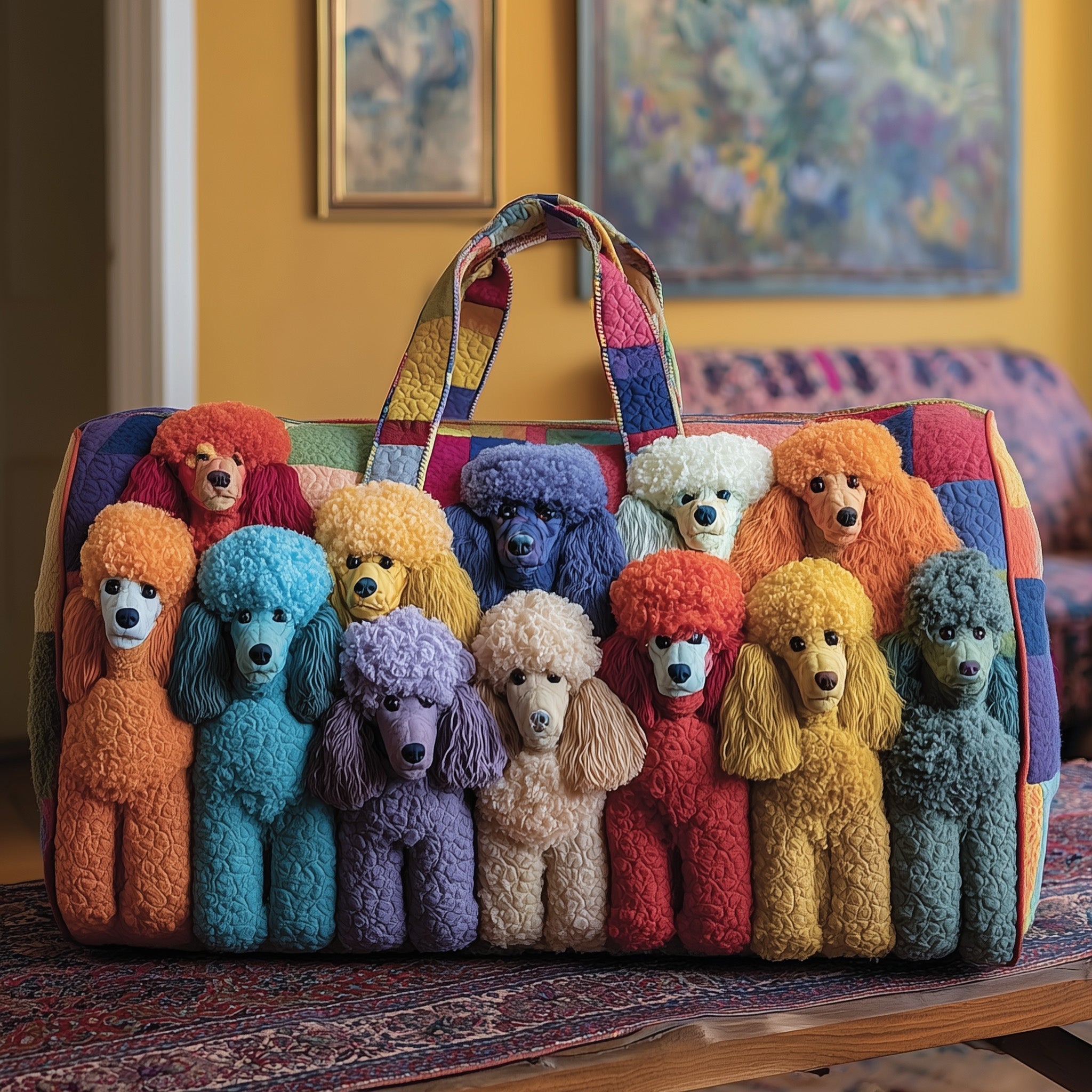 Poodle Quilted Duffle Bag GFTOTP10827 - Giftroza