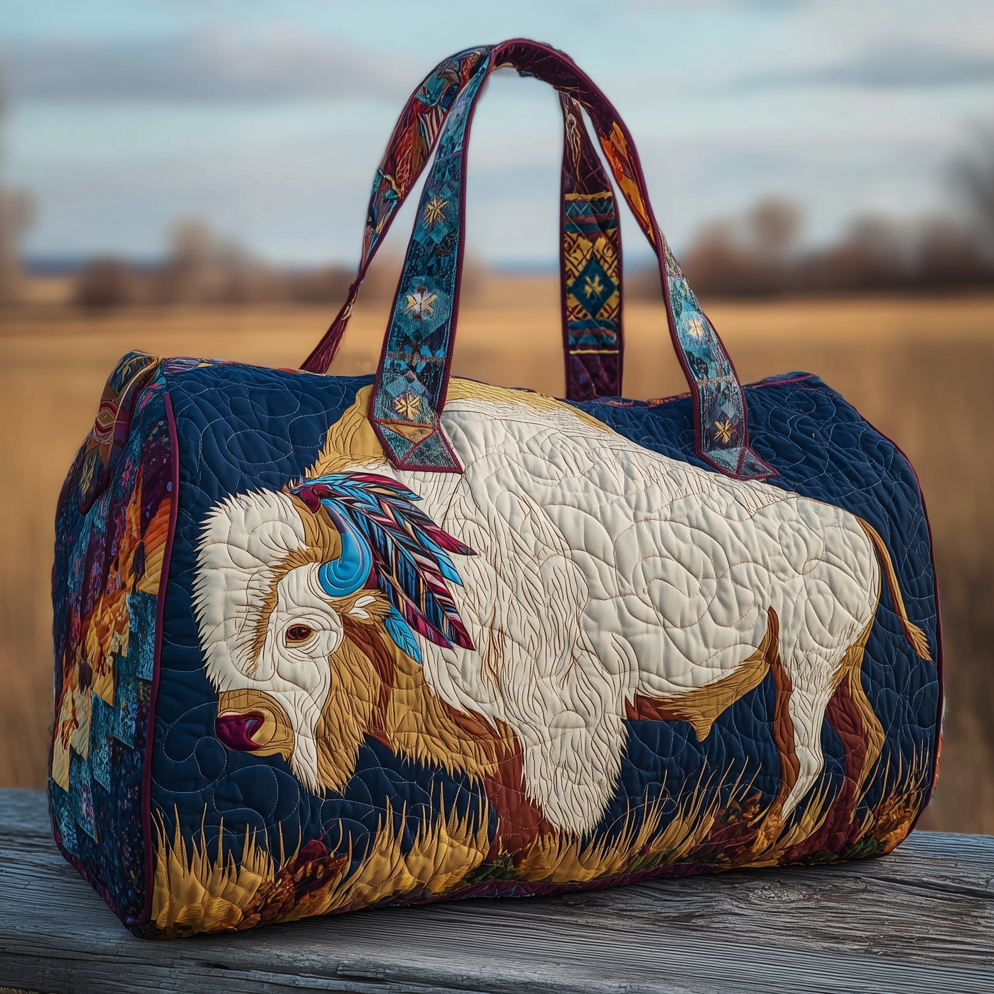 Native Buffalo Quilted Duffle Bag GFTONT2396 - Giftroza