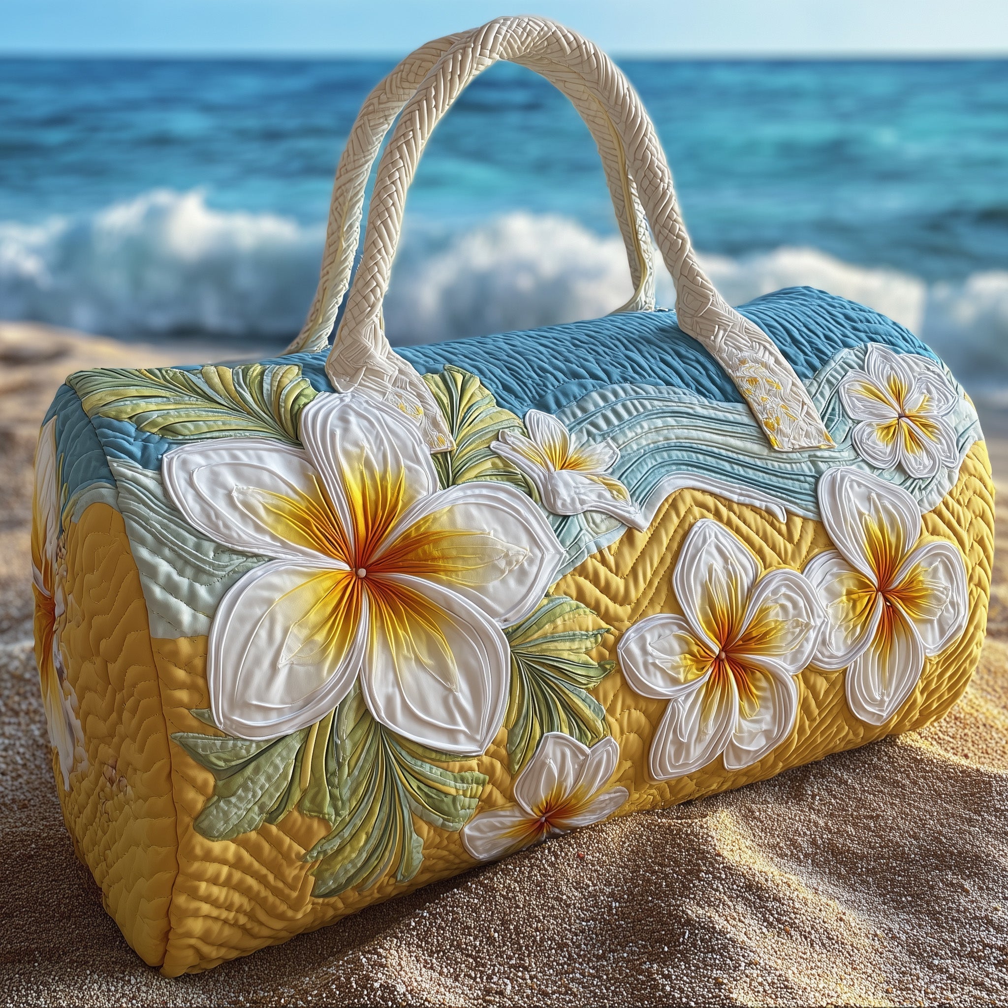 Plumeria Quilted Duffle Bag GFTONT2269 - Giftroza