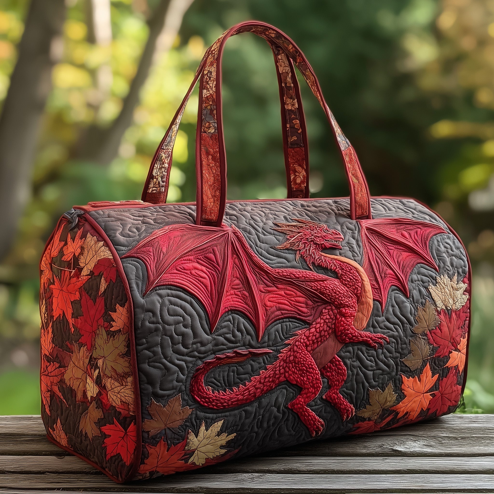 Majestic Dragon Quilted Duffle Bag GFTOHD9857 - Giftroza