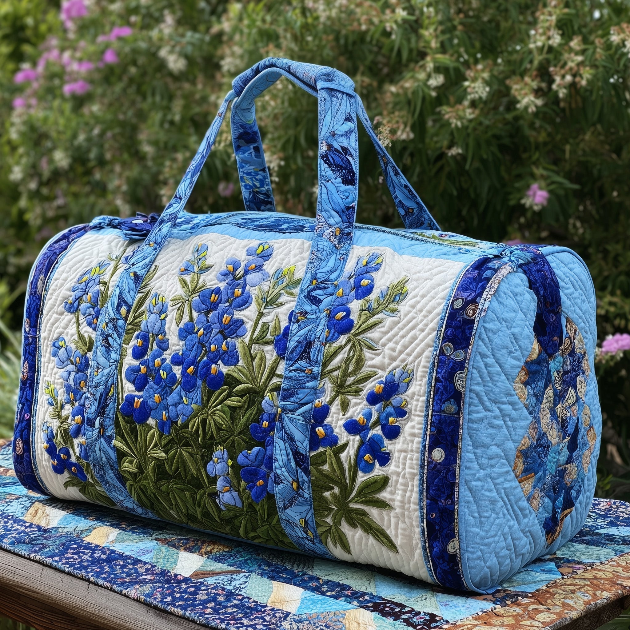 Bluebonnet Charm Quilted Duffle Bag GFTONL5686 - Giftroza