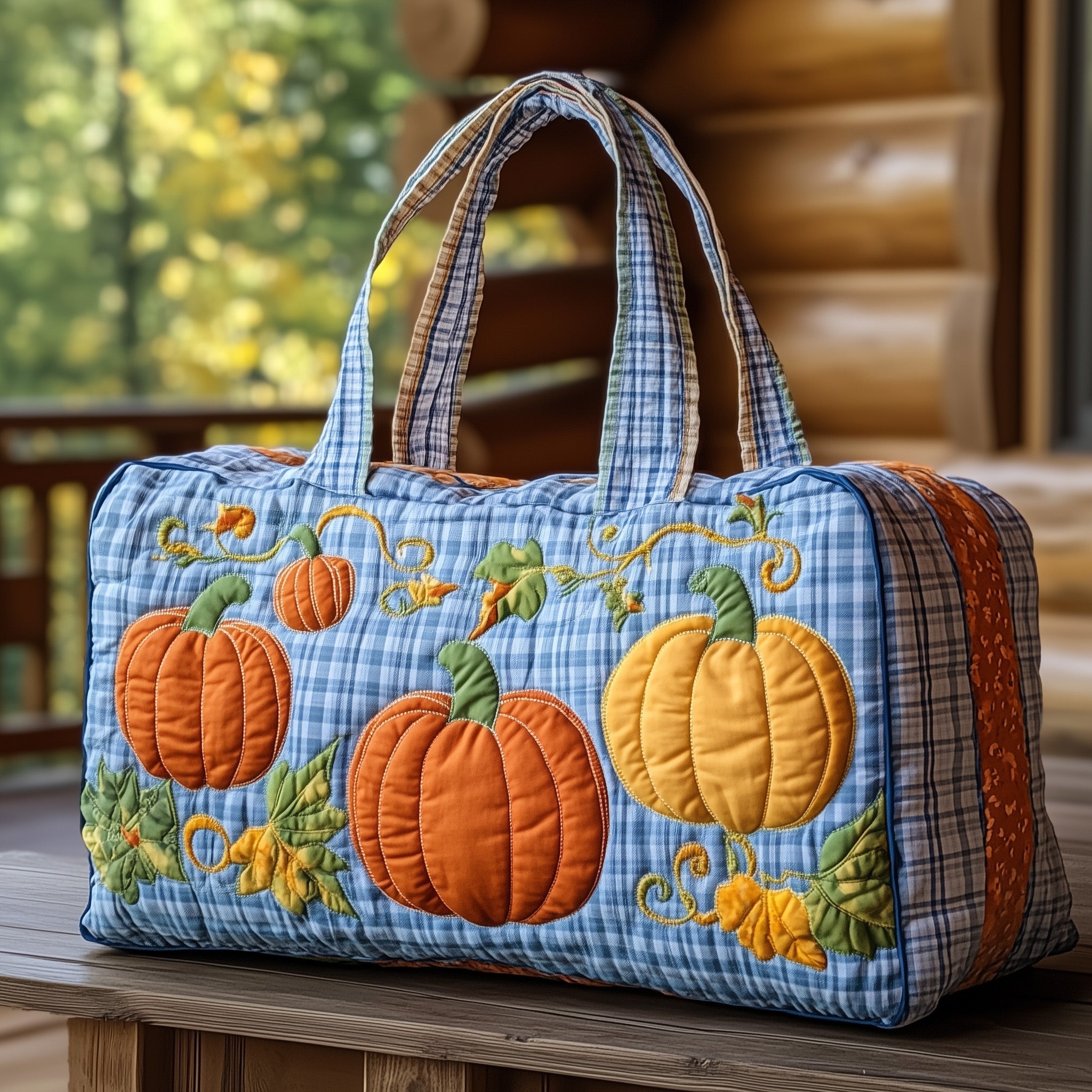Rustic Autumn Quilted Duffle Bag GFTOTP12180 - Giftroza