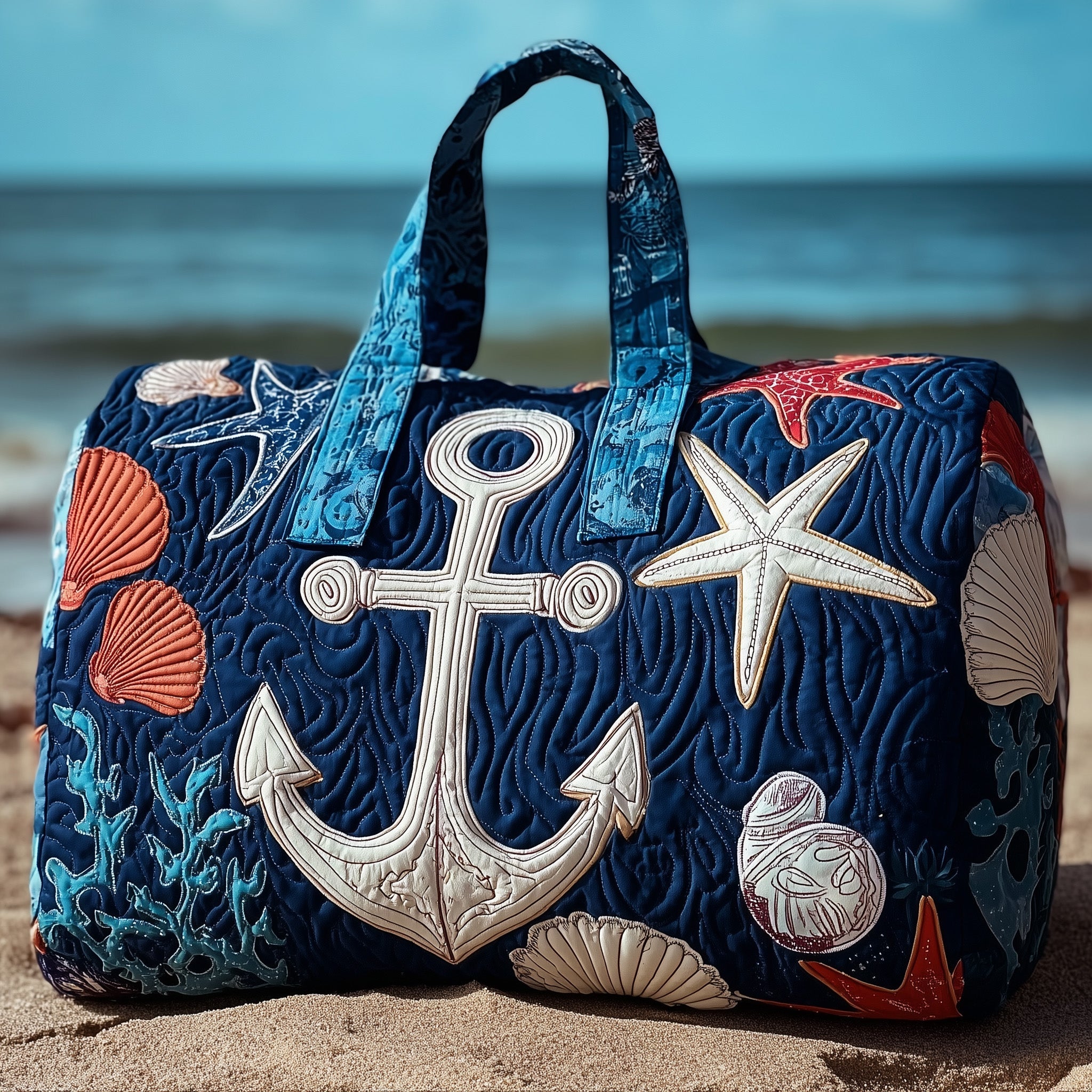 Nautical Anchor Quilted Duffle Bag GFTONT2531 - Giftroza