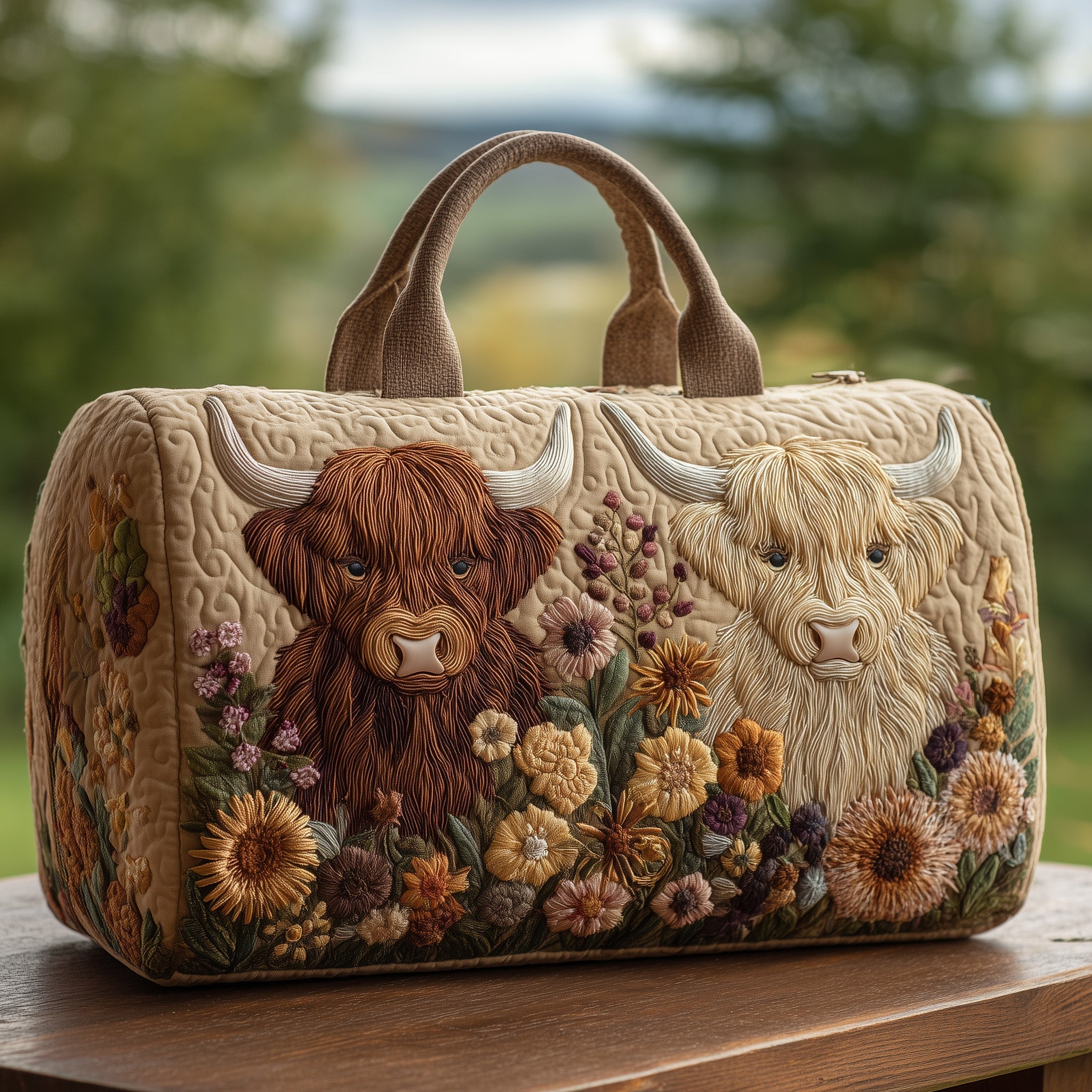 Highland Cow Quilted Duffle Bag GFTOHD9596 - Giftroza
