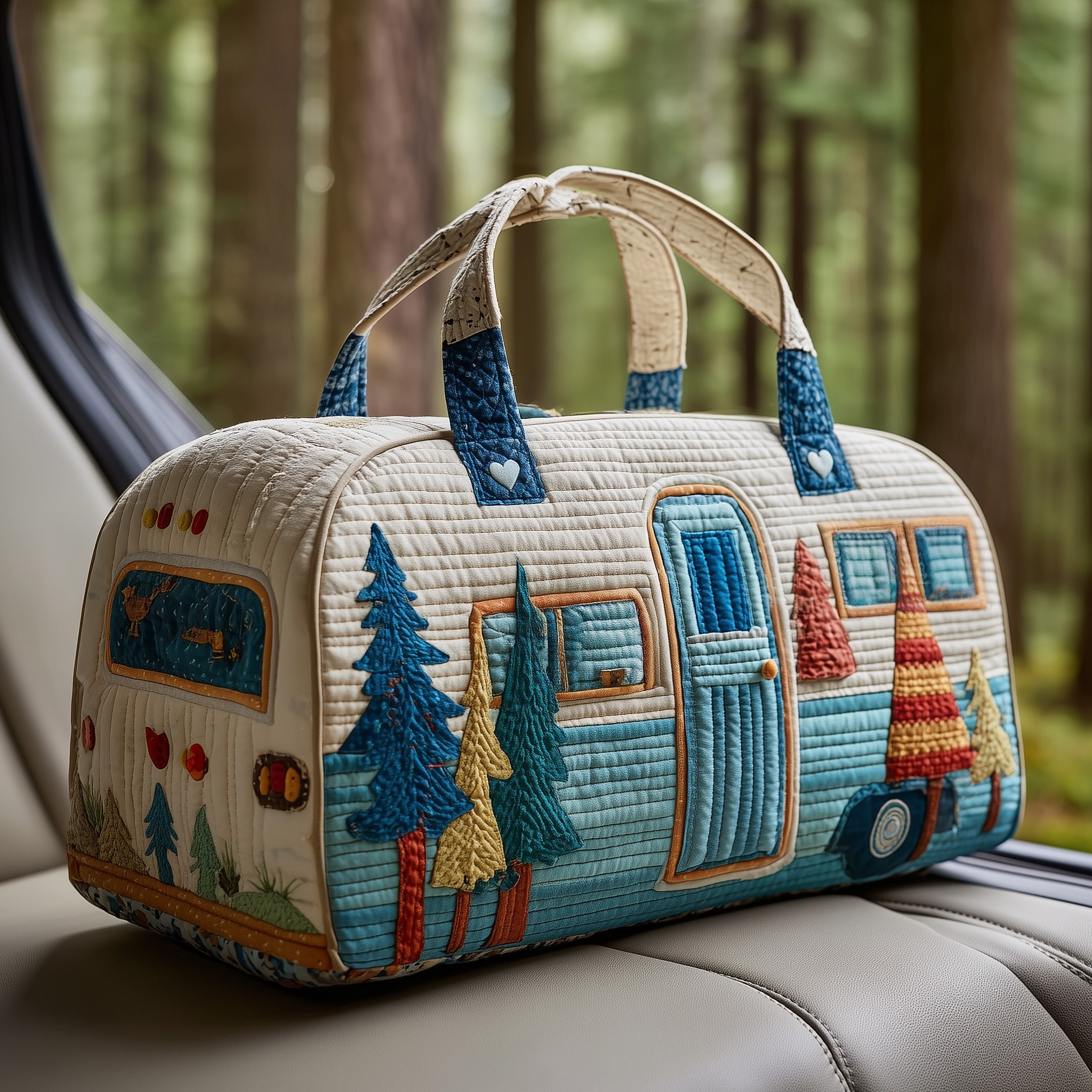 Vintage Camping Trailer Quilted Duffle Bag GFTOTP10768 - Giftroza